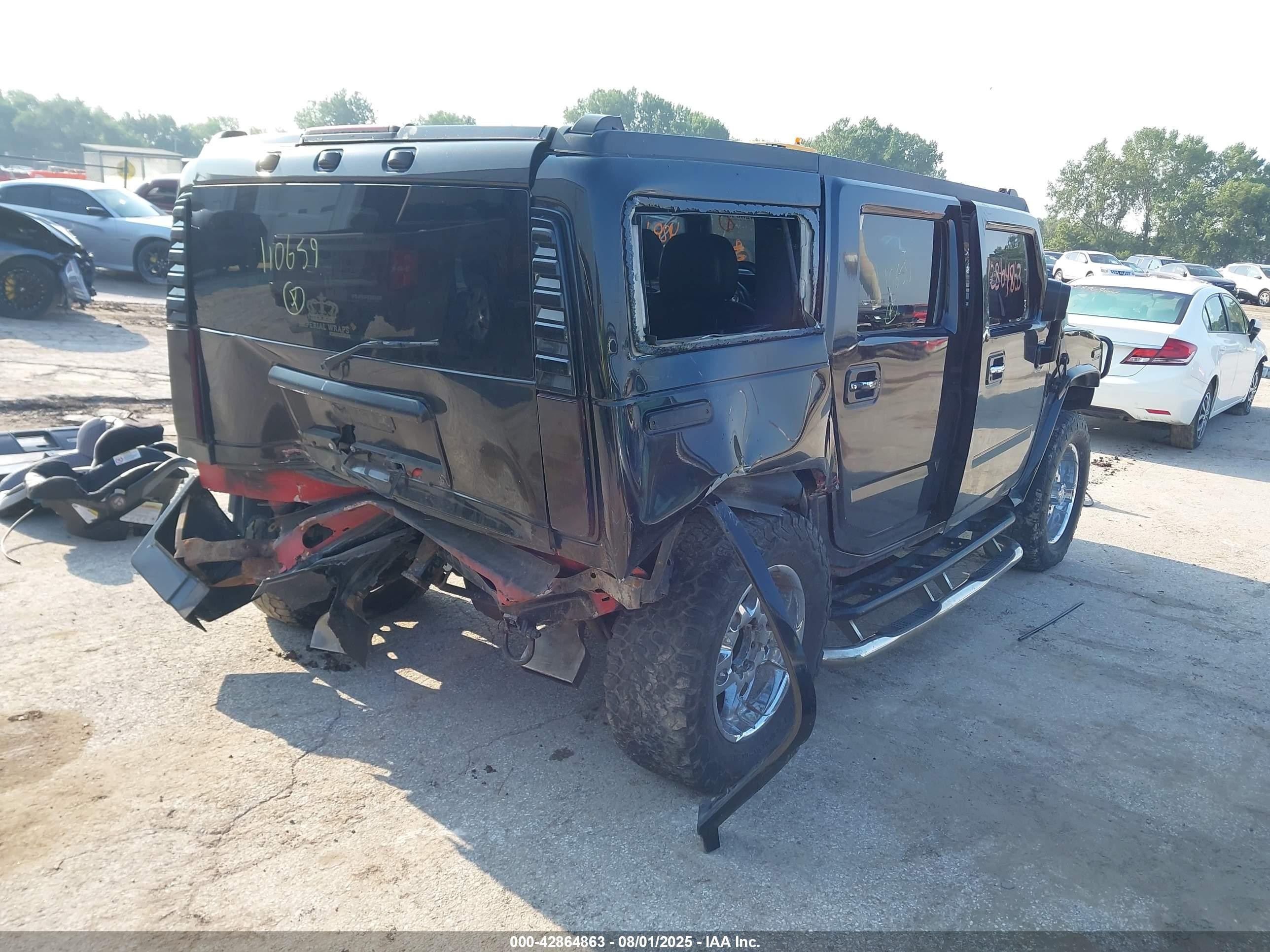 2005 Hummer H2 Suv   Black vin: 5GRGN23U05H110659