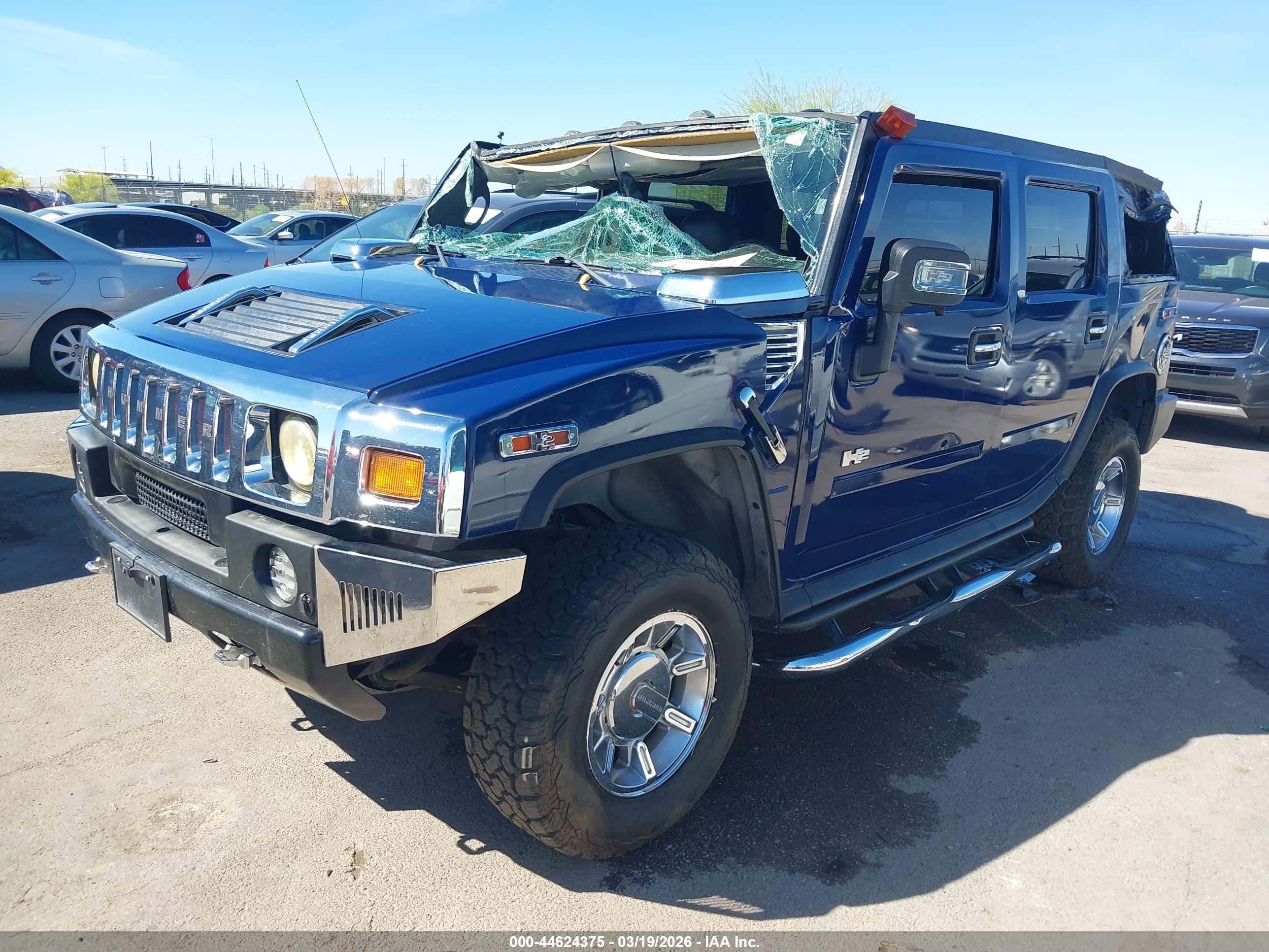 2007 Hummer H2 Suv   Blue vin: 5GRGN23U07H101821