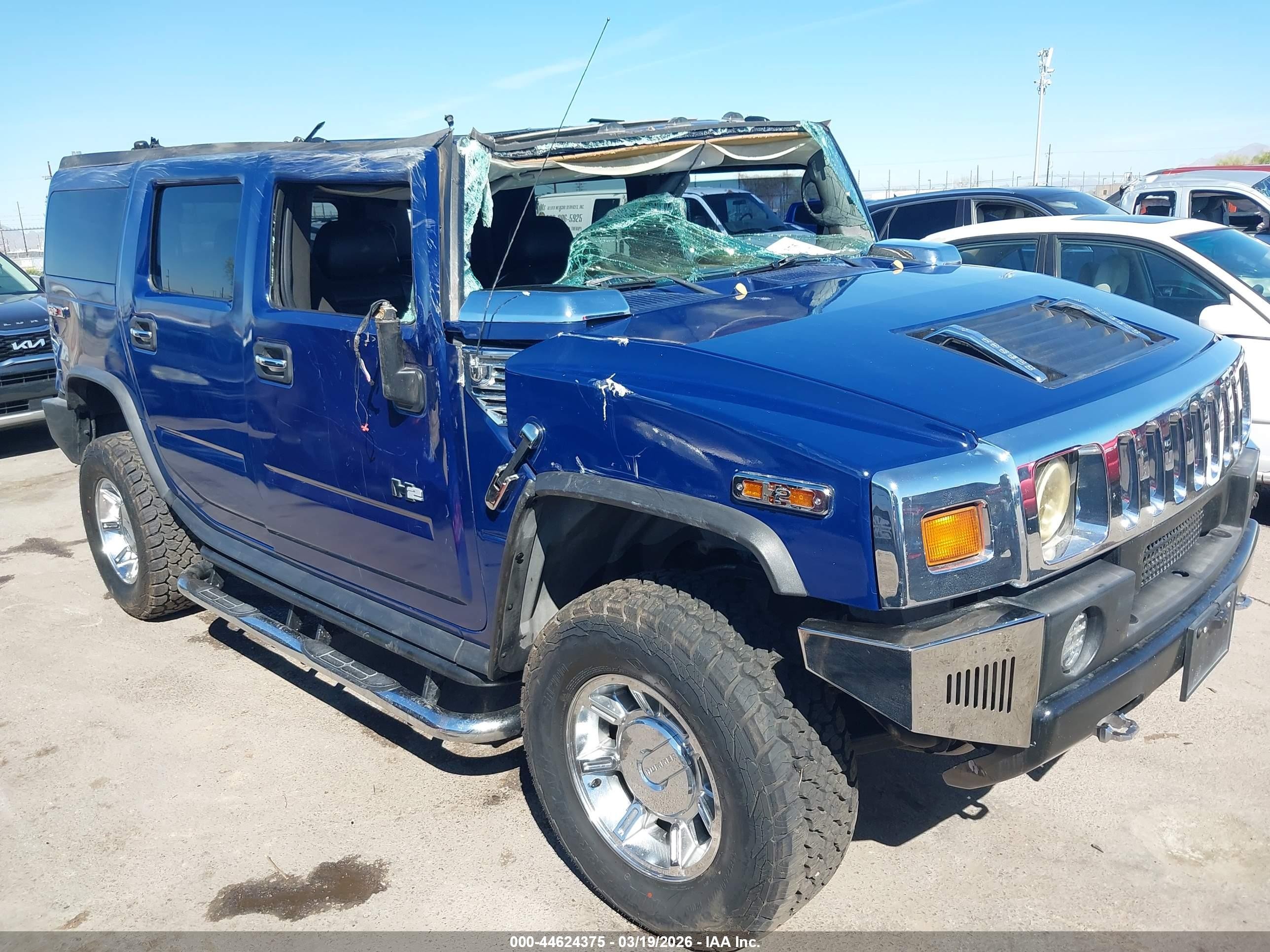 2007 Hummer H2 Suv   Blue vin: 5GRGN23U07H101821