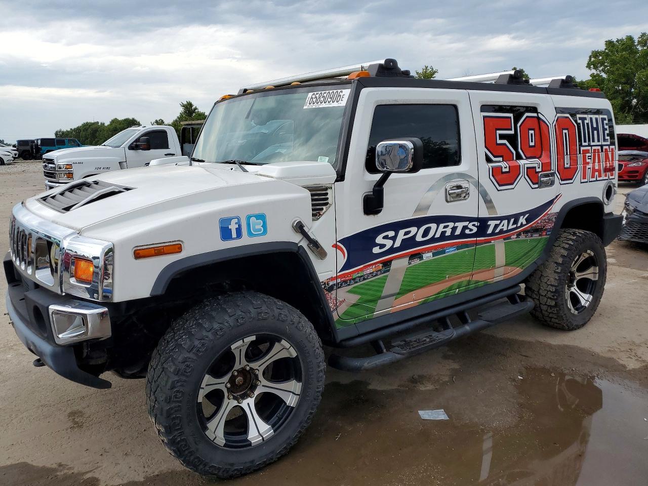 2003 Hummer H2 White vin: 5GRGN23U23H127525