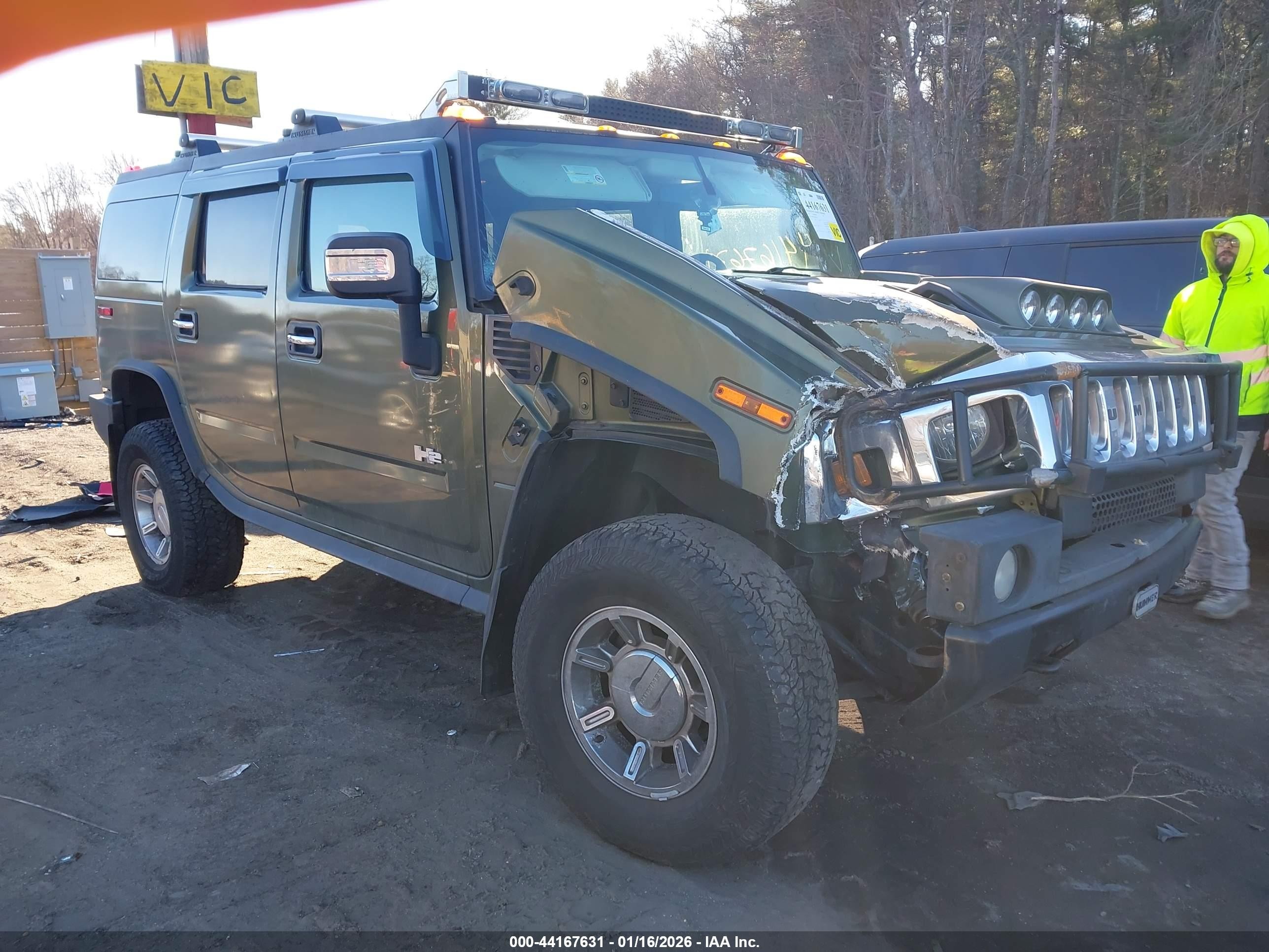 2003 Hummer H2   Green vin: 5GRGN23U83H138609