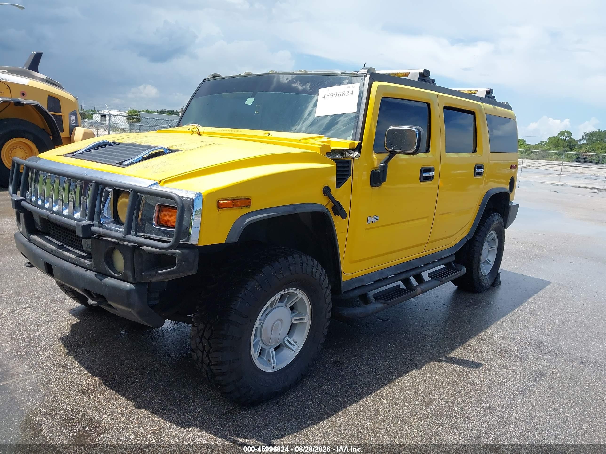 2003 Hummer H2   Yellow vin: 5GRGN23U83H143809