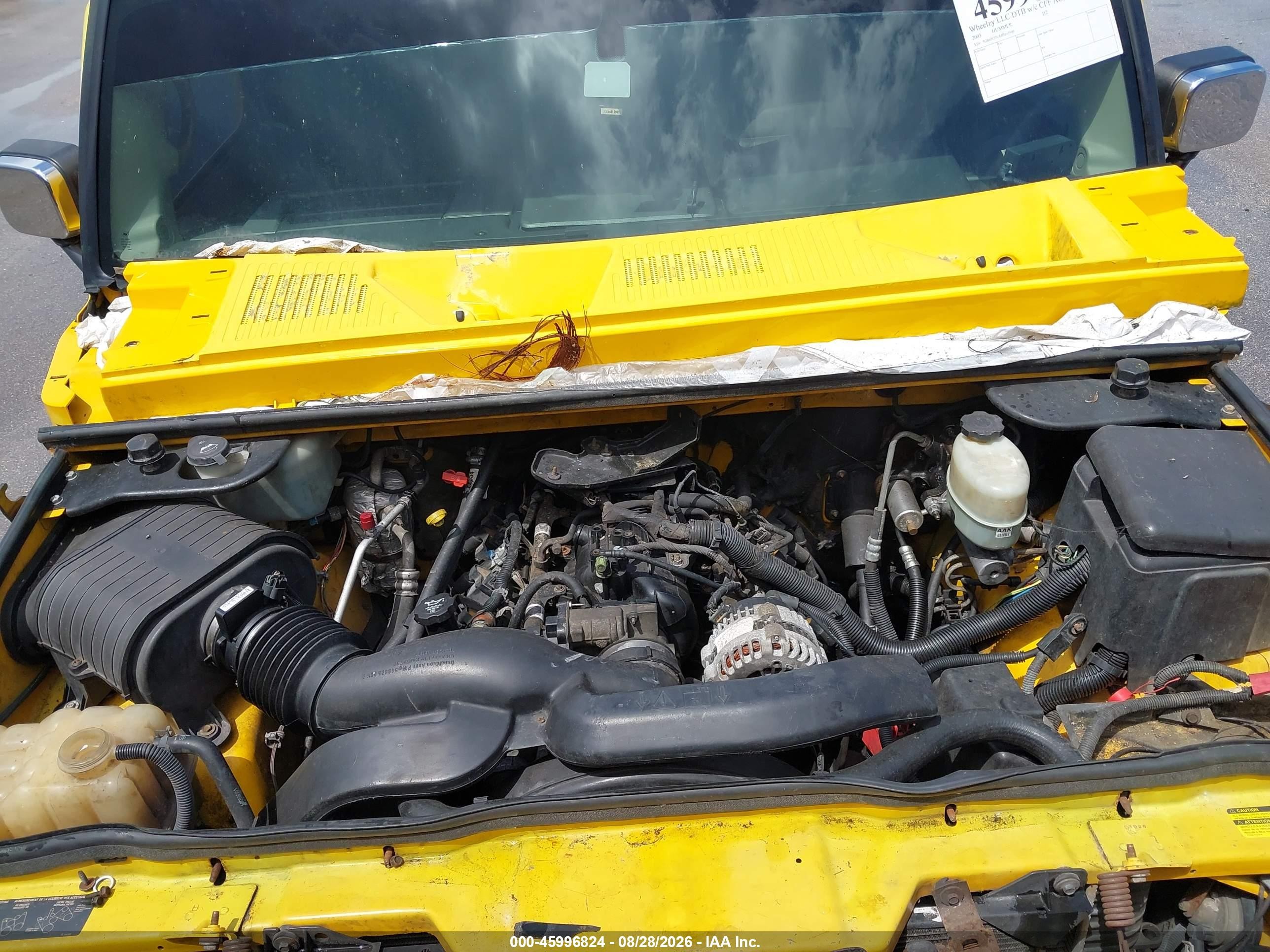 2003 Hummer H2   Yellow vin: 5GRGN23U83H143809
