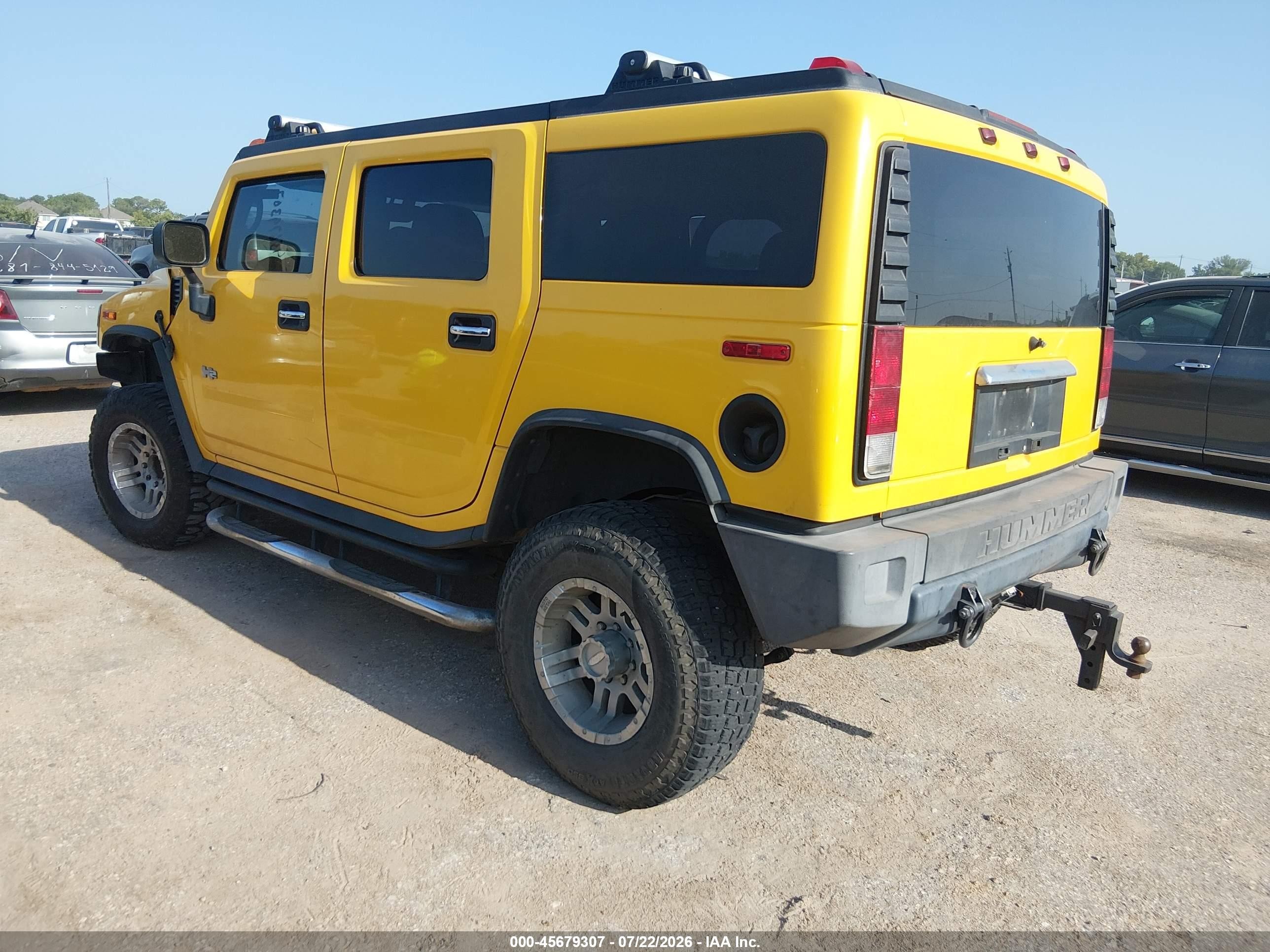 2005 Hummer H2 Suv   Yellow vin: 5GRGN23U95H100180