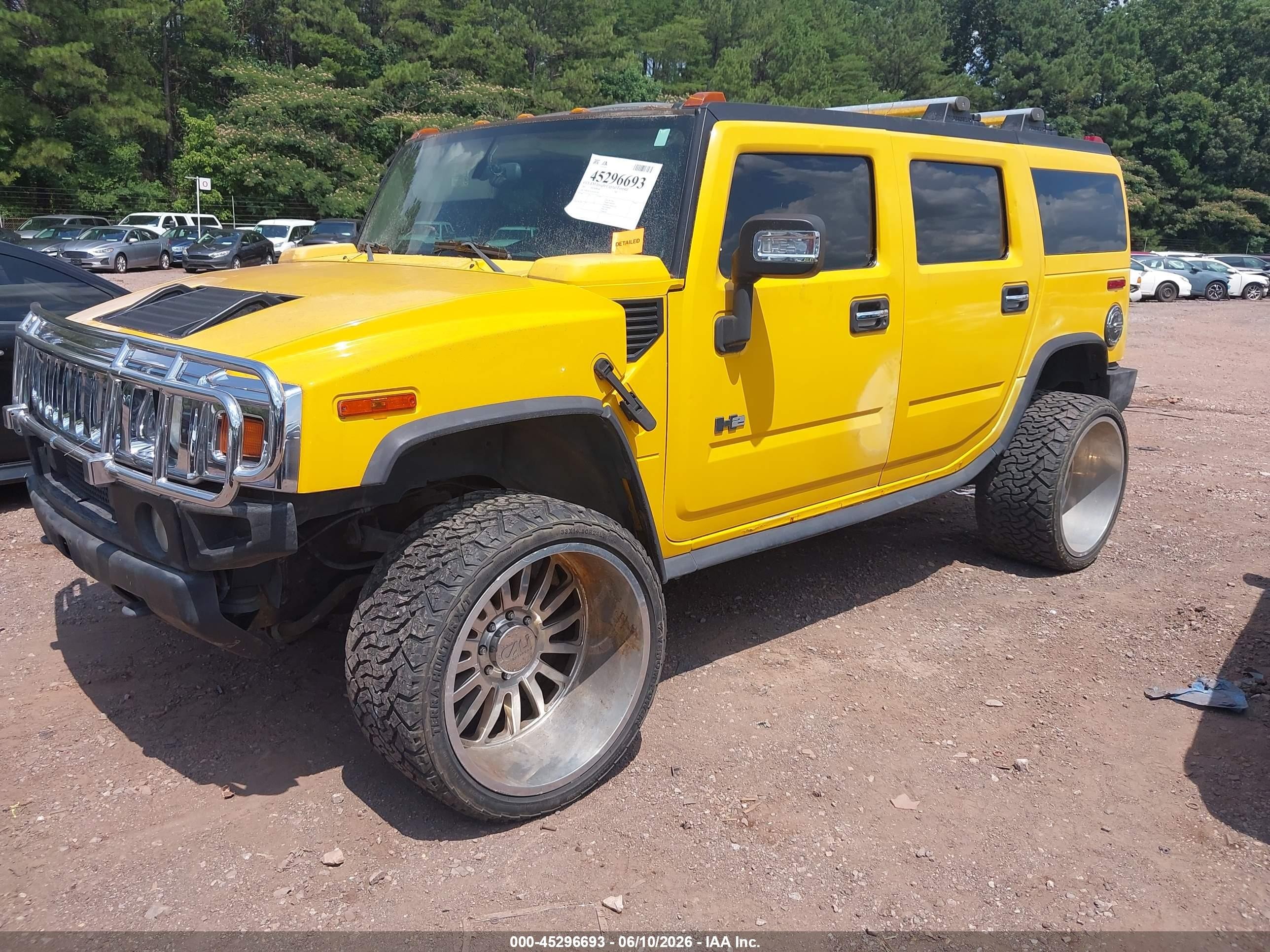 2003 Hummer H2 Yellow vin: 5GRGN23UX3H144783