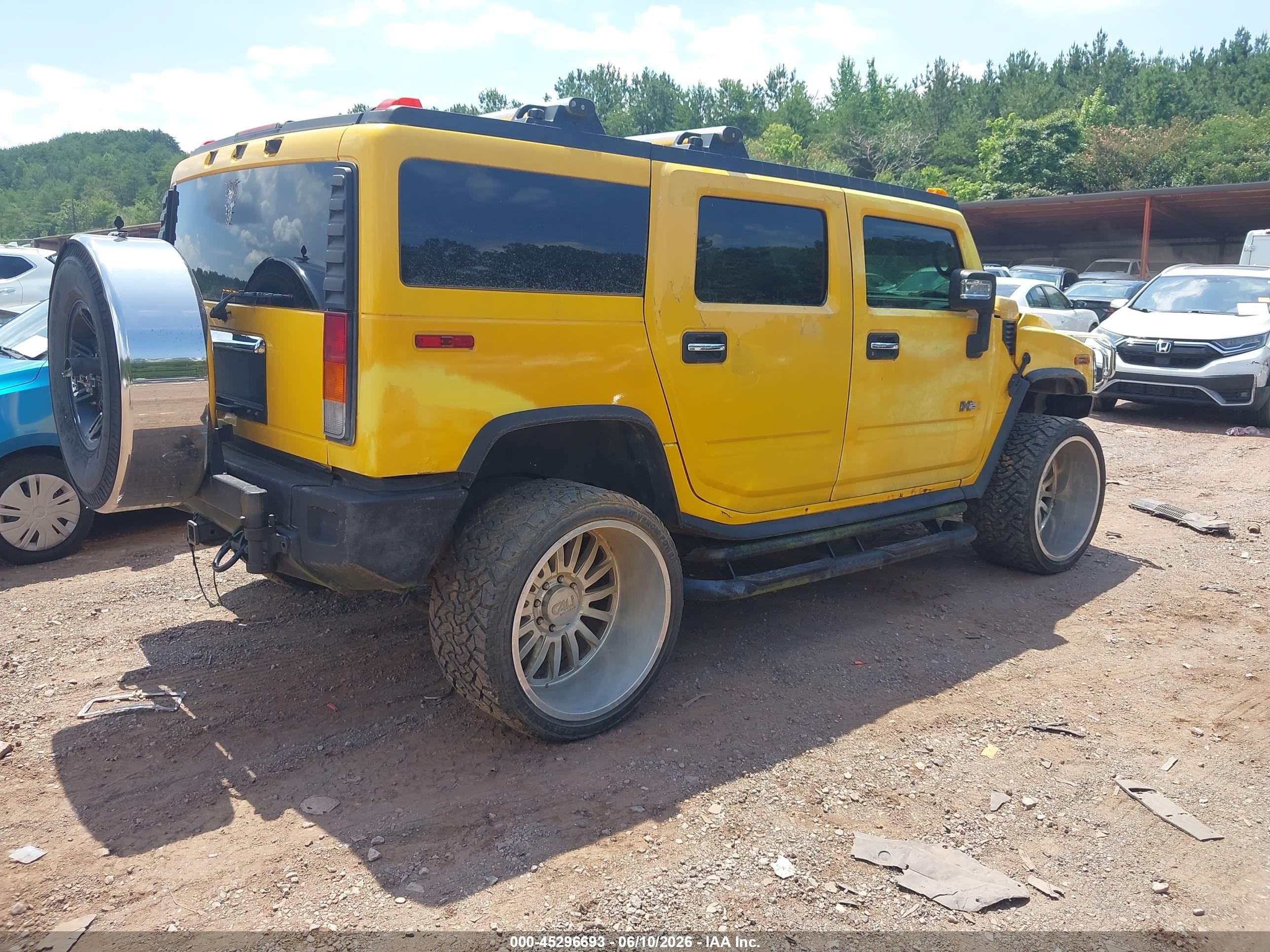 2003 Hummer H2 Yellow vin: 5GRGN23UX3H144783