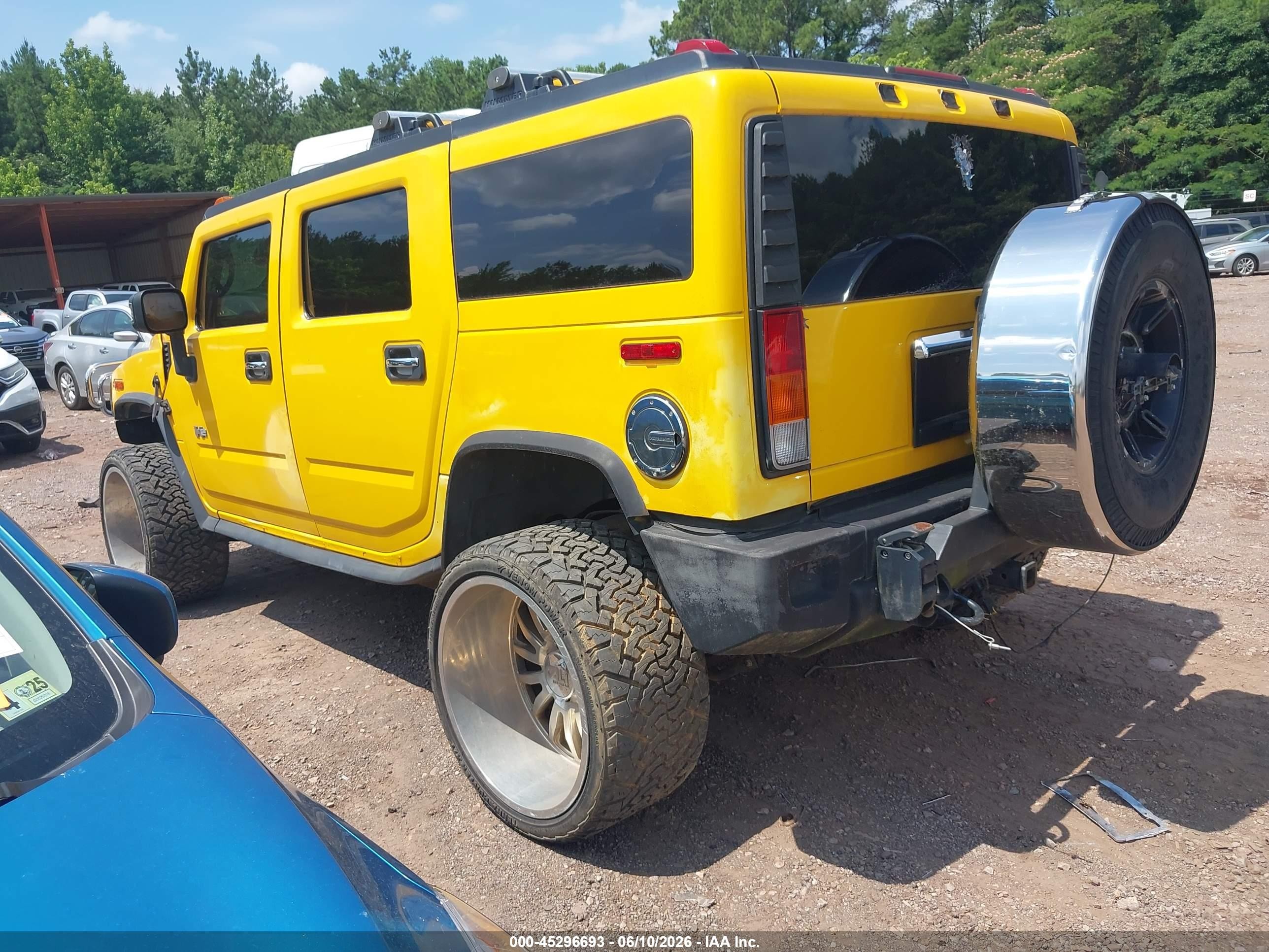 2003 Hummer H2 Yellow vin: 5GRGN23UX3H144783