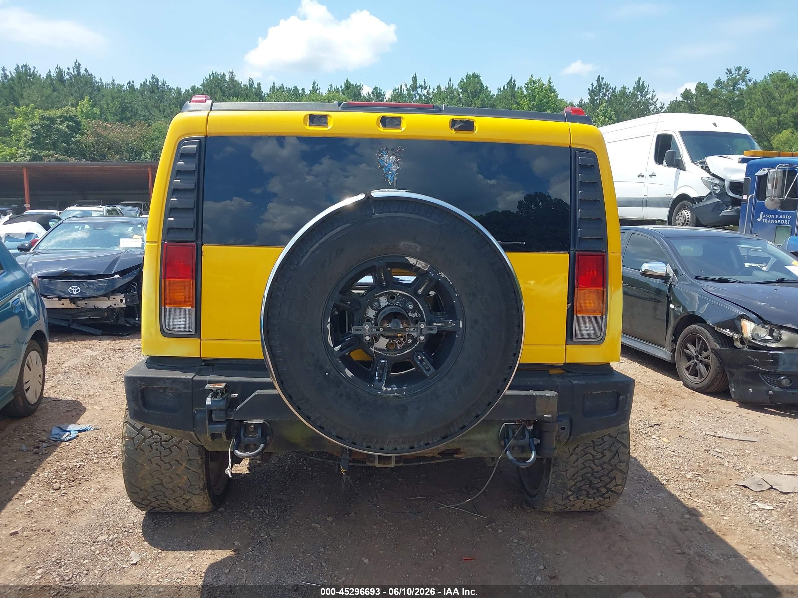 2003 Hummer H2 Yellow vin: 5GRGN23UX3H144783