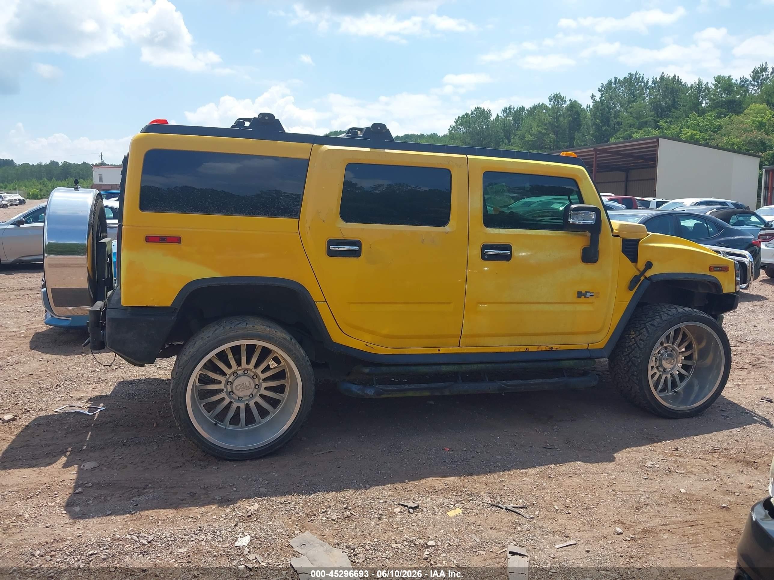 2003 Hummer H2 Yellow vin: 5GRGN23UX3H144783