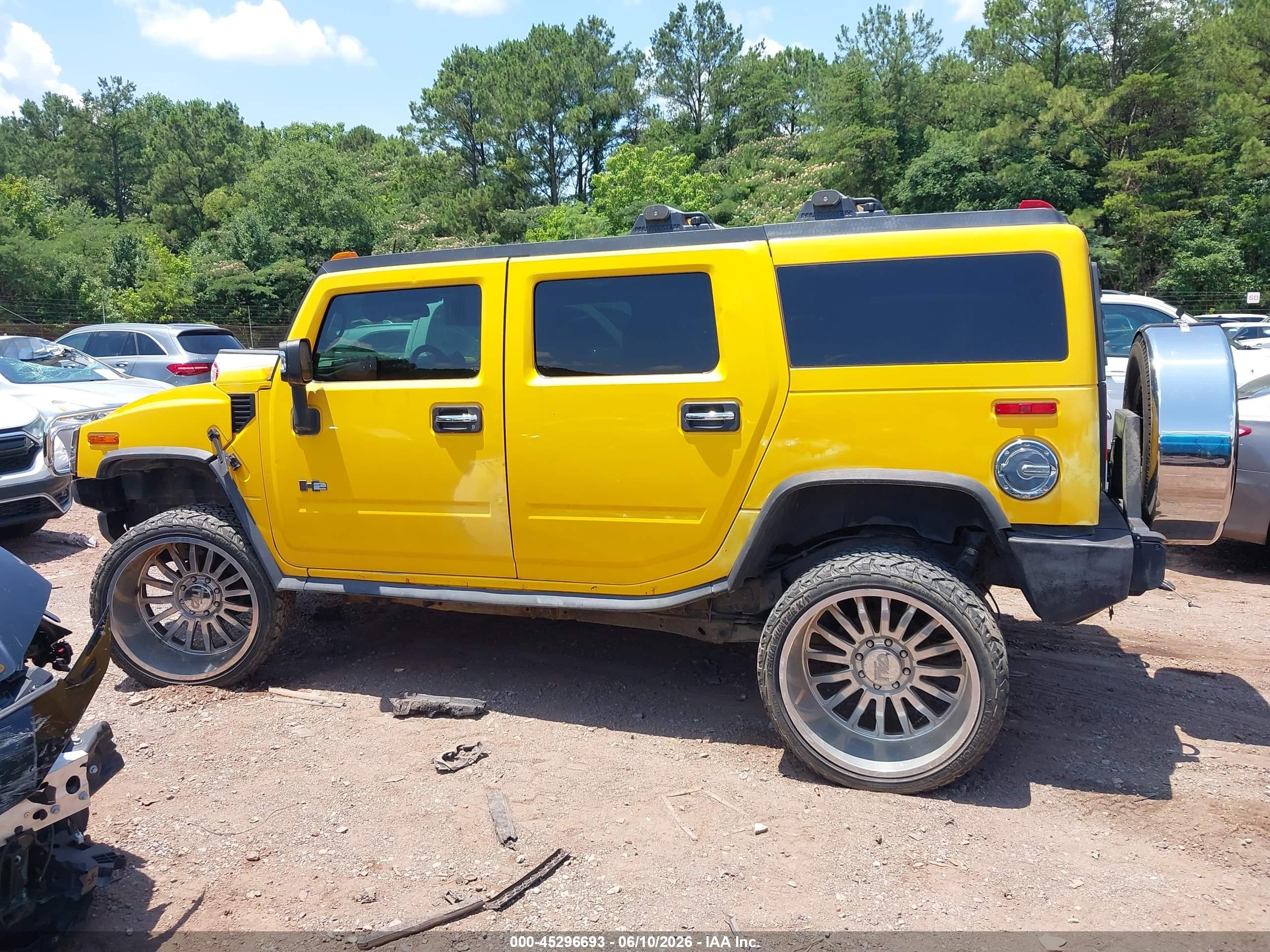 2003 Hummer H2 Yellow vin: 5GRGN23UX3H144783