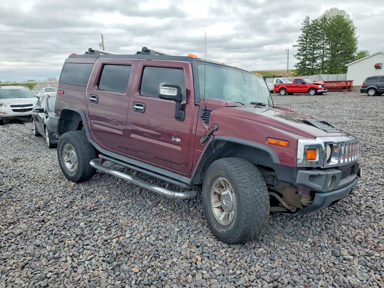 2007 Hummer H2 Maroon vin: 5GRGN23UX7H100837