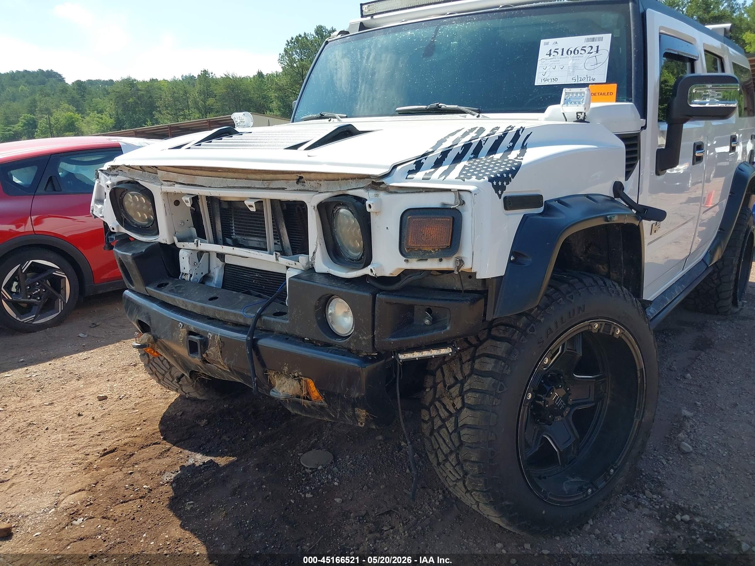 2007 Hummer H2 Suv   White vin: 5GRGN23UX7H110428