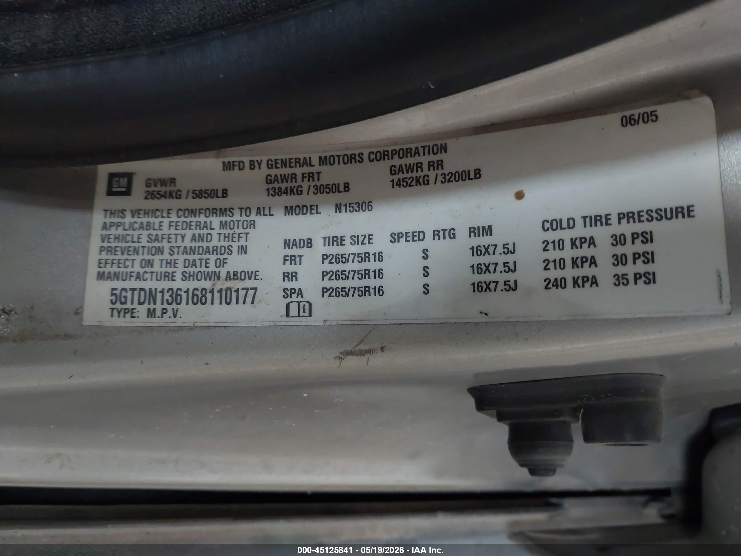 2006 Hummer H3 Suv   Champagne vin: 5GTDN136168110177