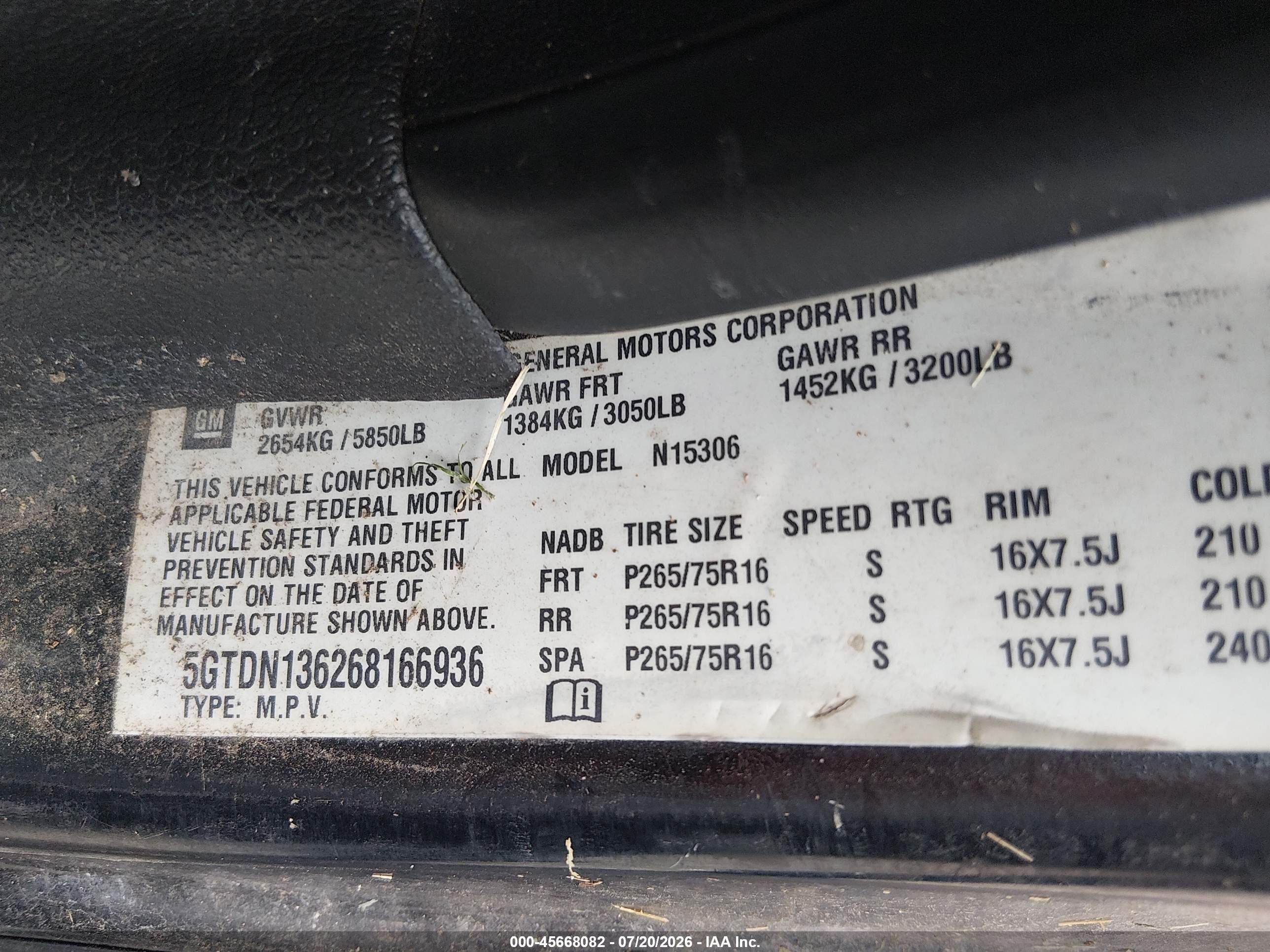 2006 Hummer H3 Suv   Black vin: 5GTDN136268166936