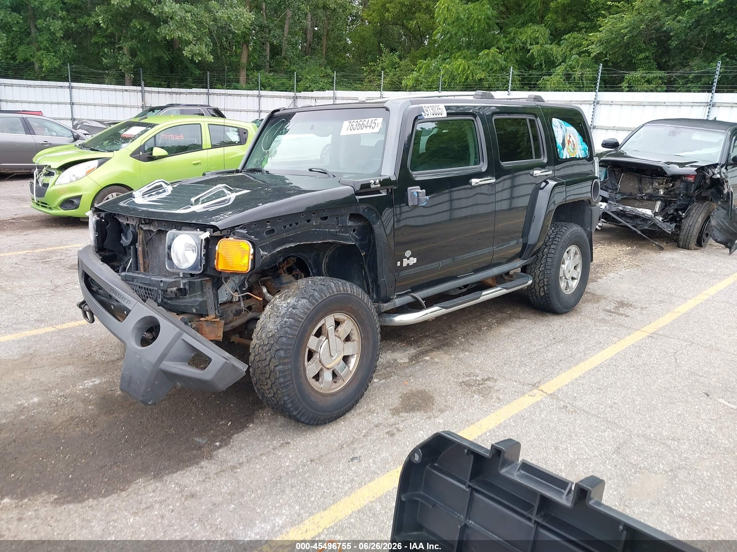 2006 Hummer H3 Suv   Black vin: 5GTDN136368101903