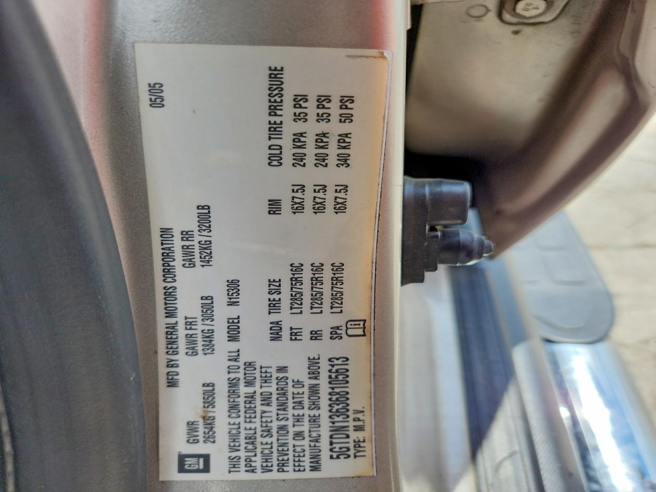 2006 Hummer H3 Beige vin: 5GTDN136368105613