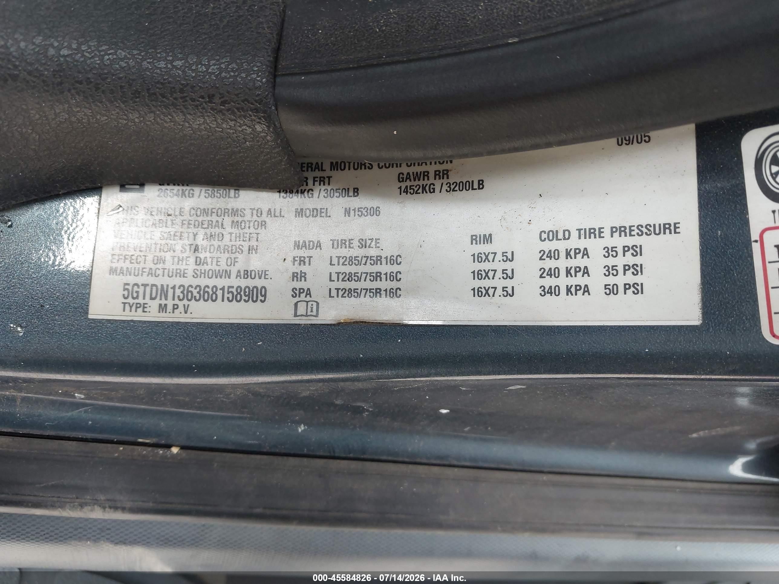 2006 Hummer H3 Suv Gray vin: 5GTDN136368158909