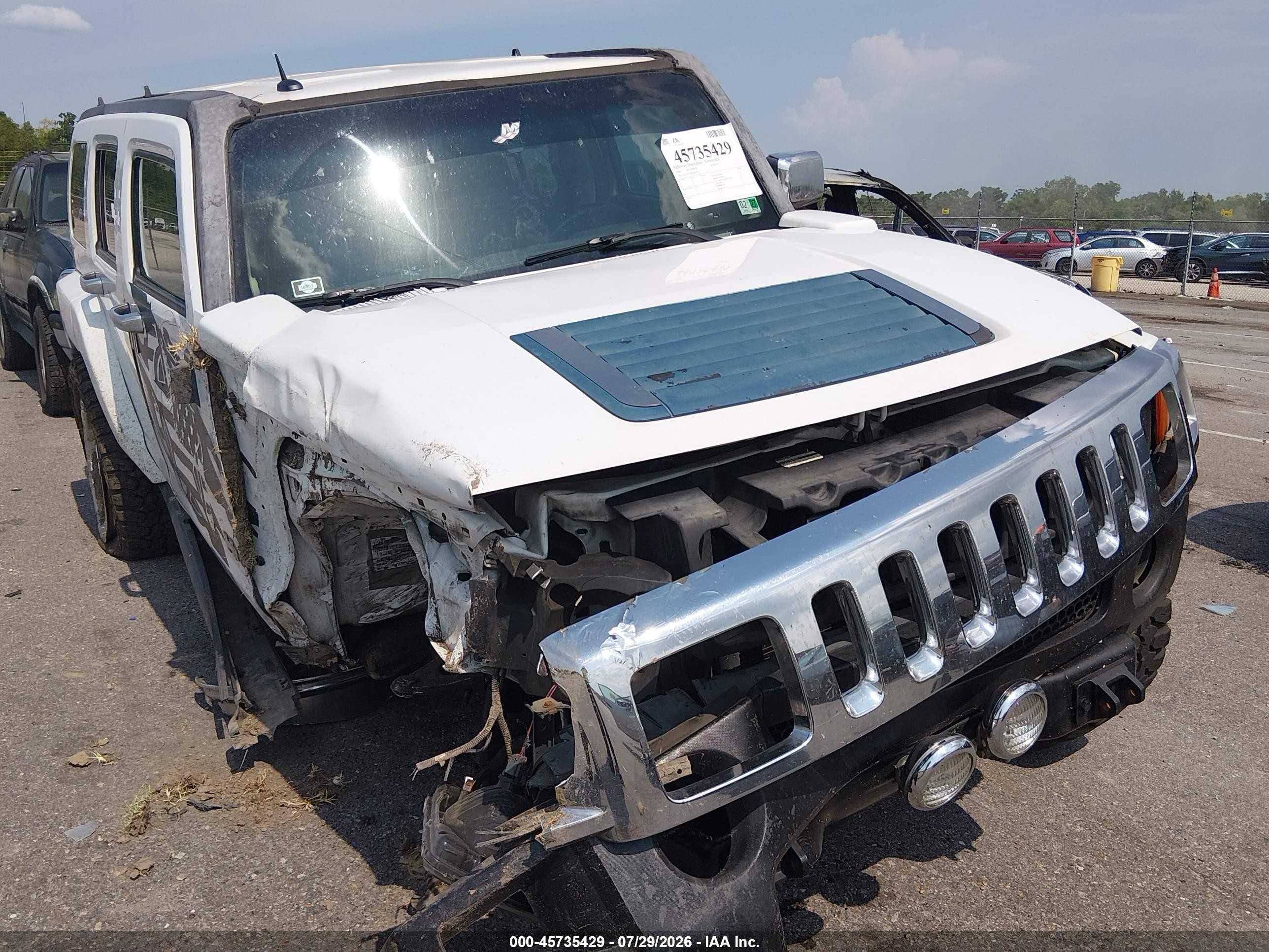 2006 Hummer H3 Suv   White vin: 5GTDN136468180918
