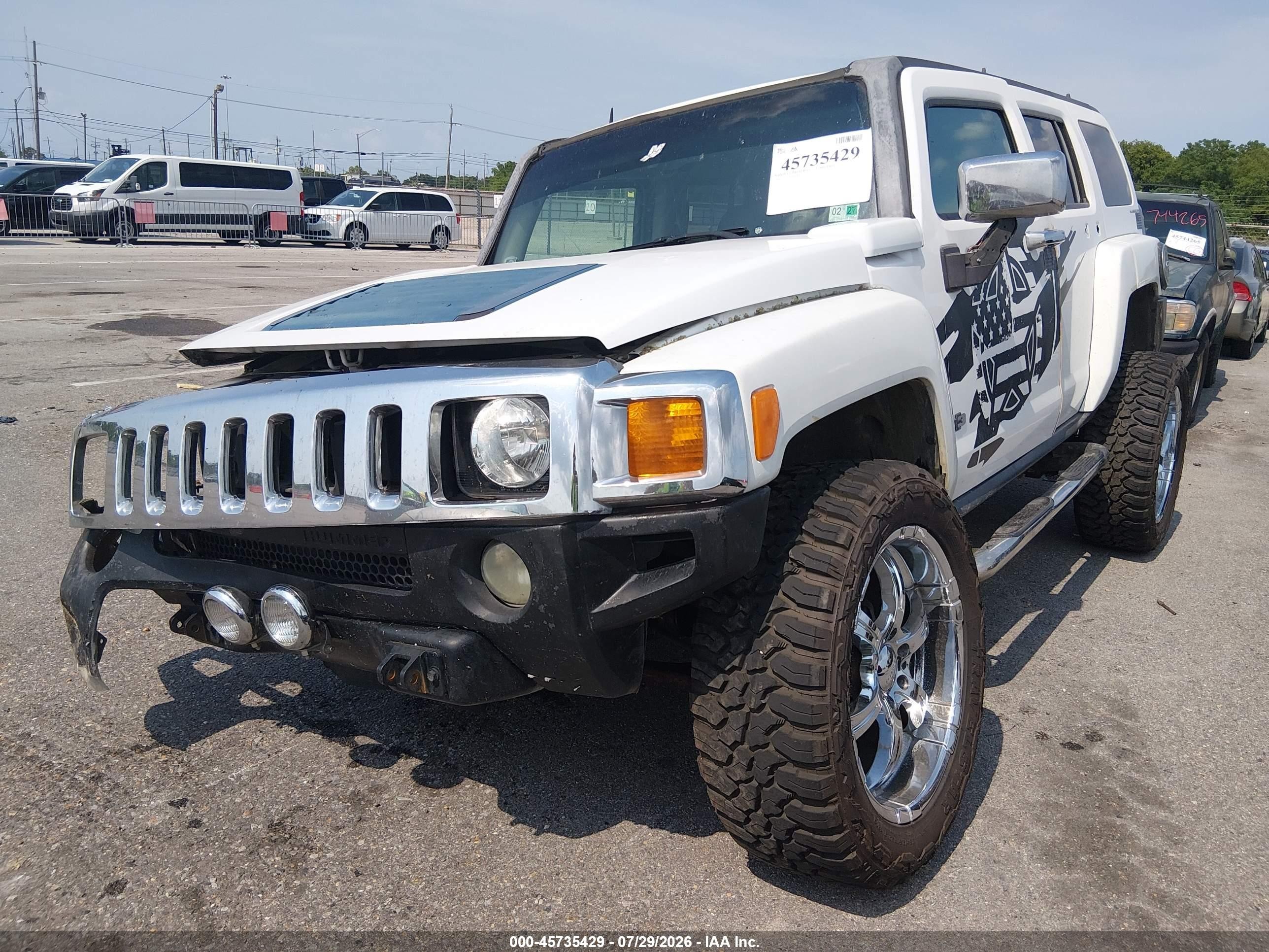 2006 Hummer H3 Suv   White vin: 5GTDN136468180918