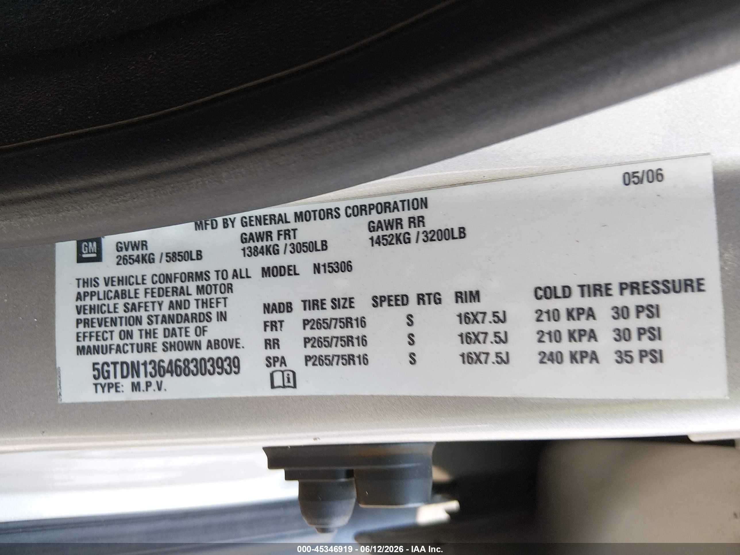2006 Hummer H3 Suv   Tan vin: 5GTDN136468303939