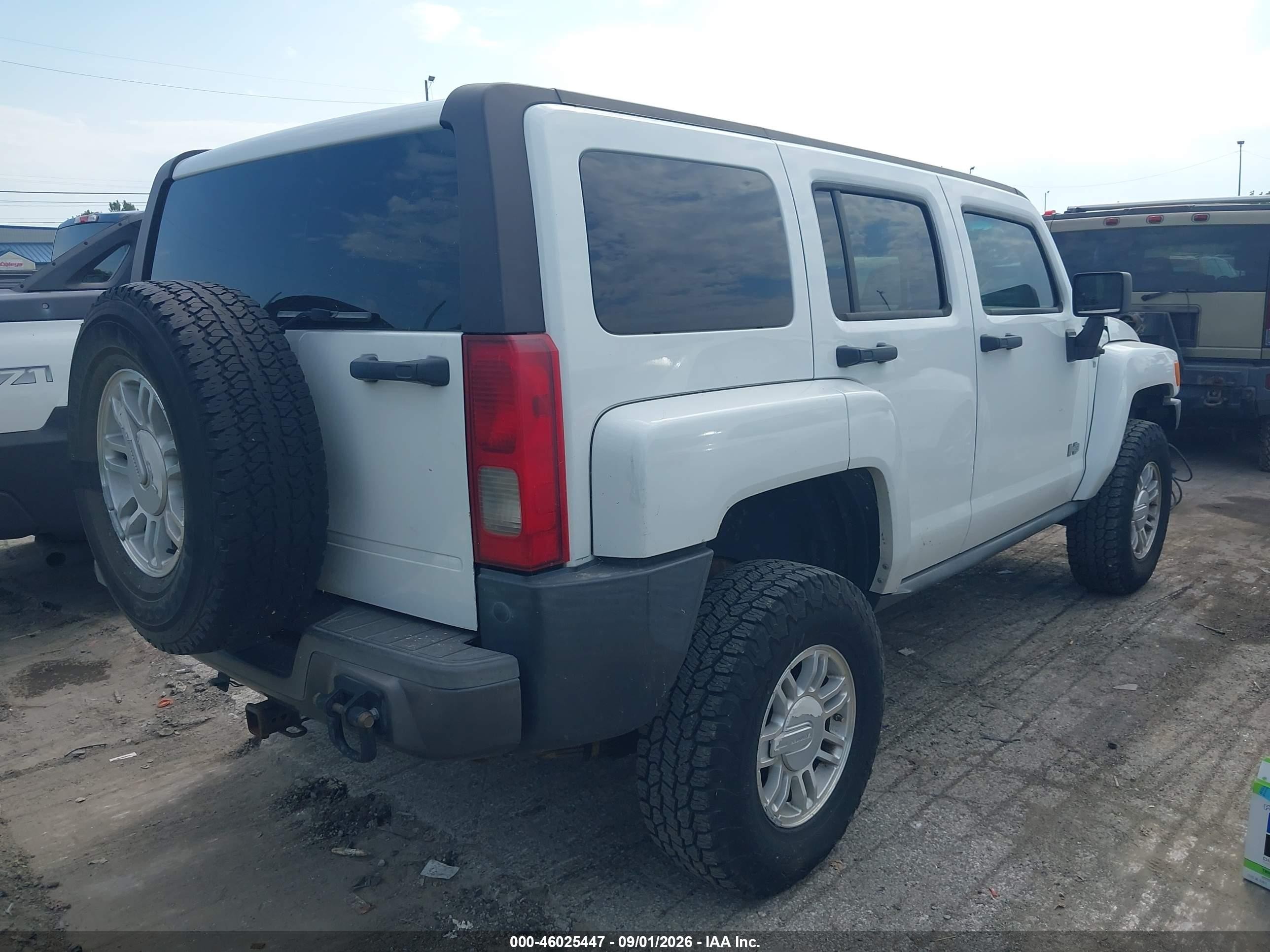 2006 Hummer H3 Suv   White vin: 5GTDN136468324659