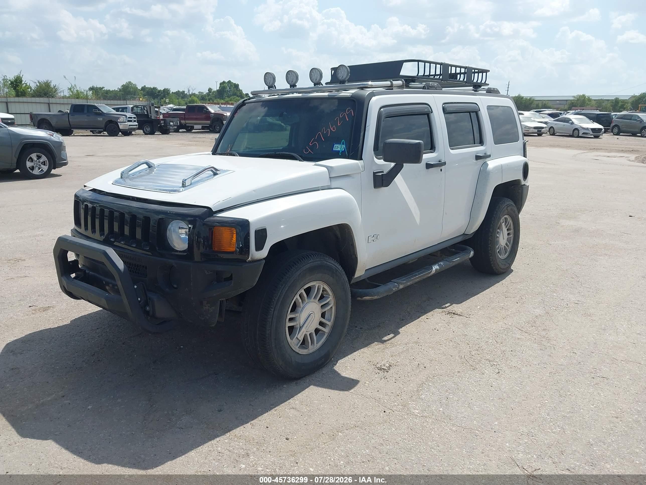 2006 Hummer H3 Suv   White vin: 5GTDN136568153937