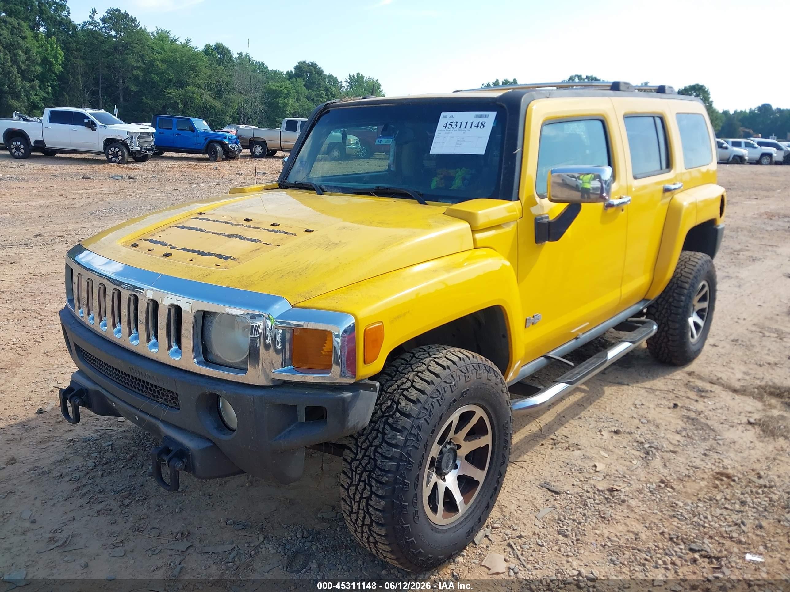 2006 Hummer H3 Suv Yellow vin: 5GTDN136668140923