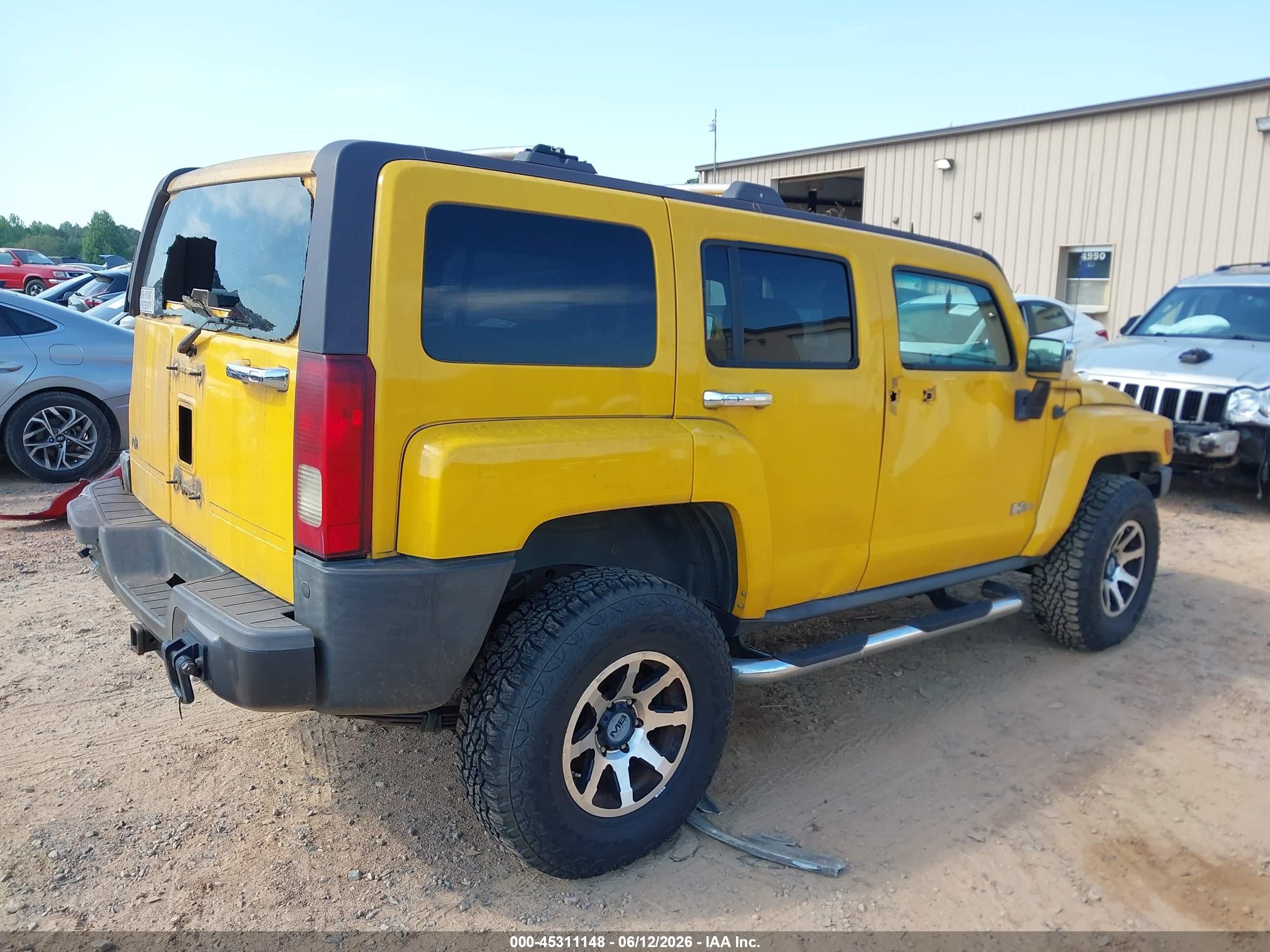 2006 Hummer H3 Suv Yellow vin: 5GTDN136668140923