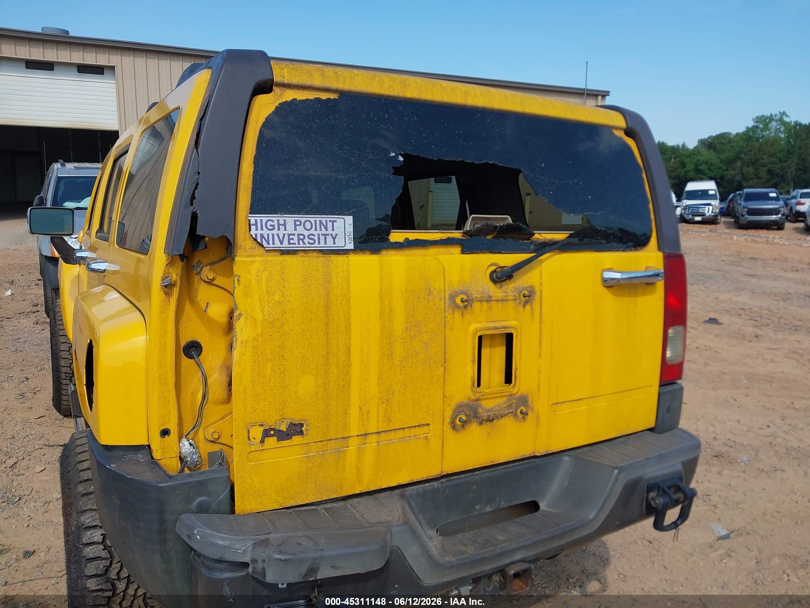 2006 Hummer H3 Suv Yellow vin: 5GTDN136668140923