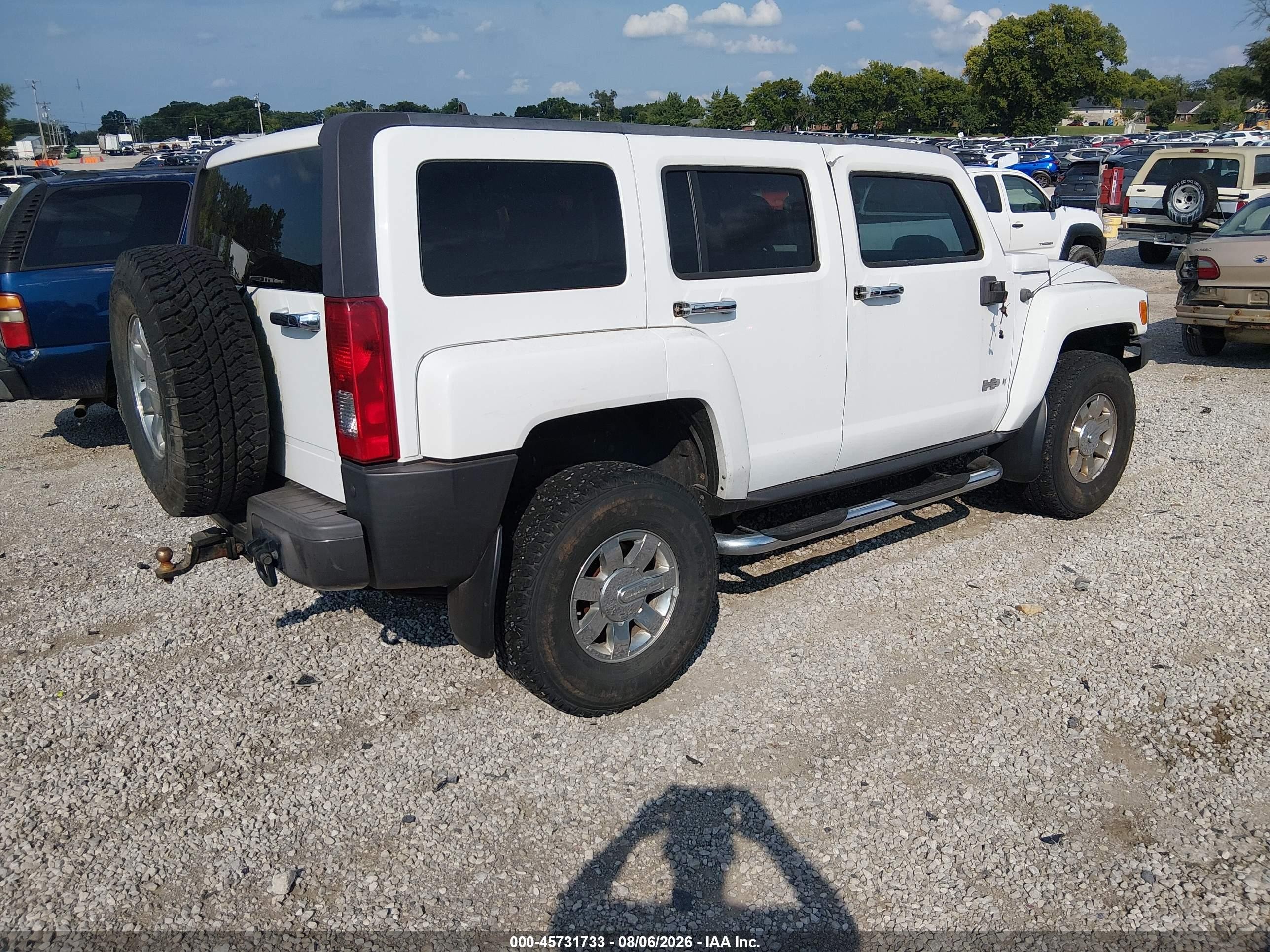 2006 Hummer H3 Suv   White vin: 5GTDN136668143675