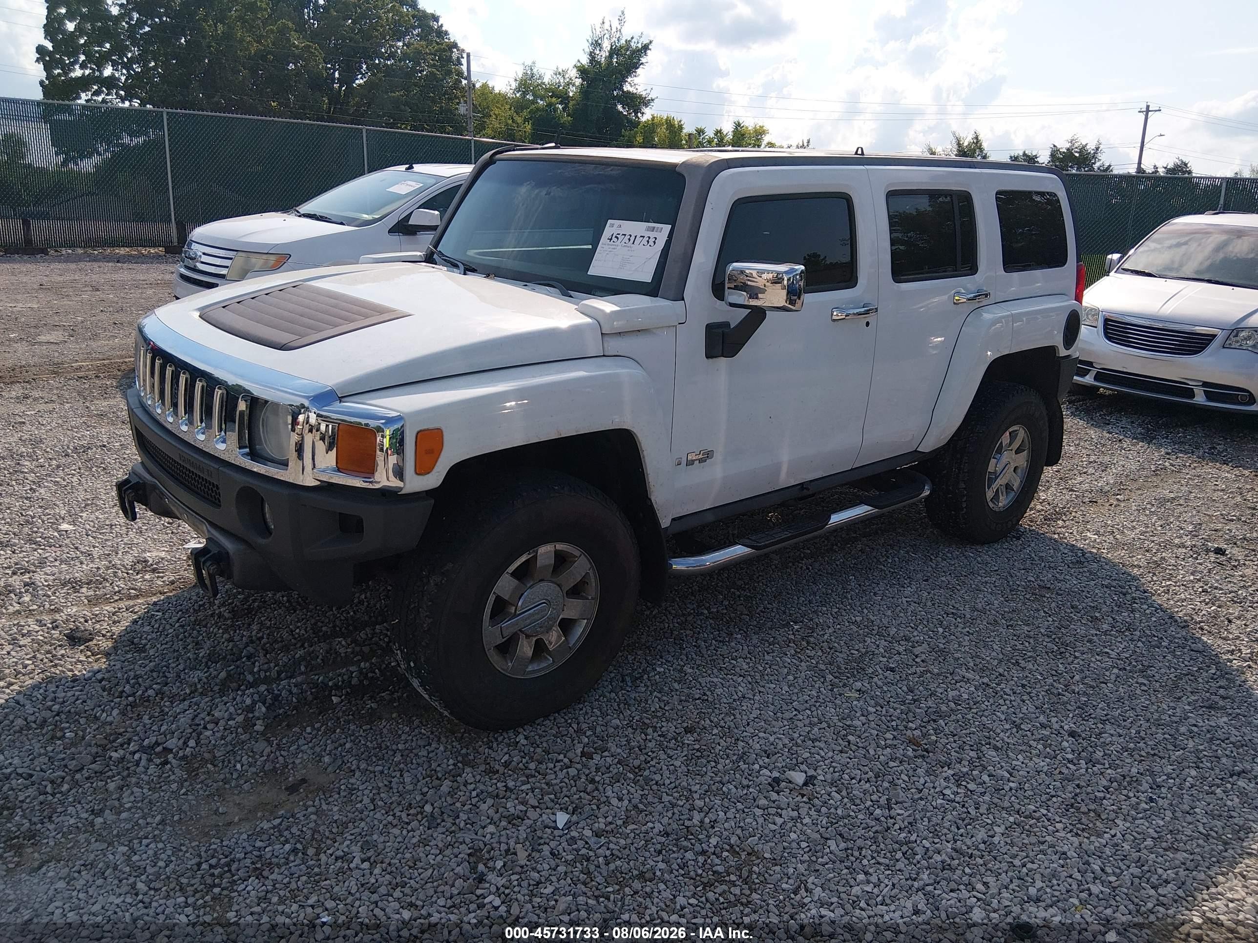 2006 Hummer H3 Suv   White vin: 5GTDN136668143675