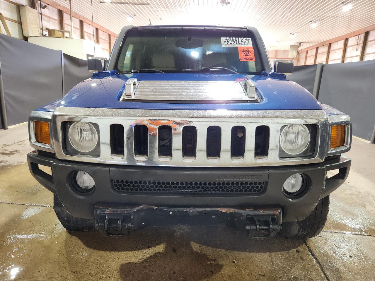 2006 Hummer H3 Blue vin: 5GTDN136668149492 Damage: Front Metal Bumper Painted, Dent(S) W/ Paint Dmg, > 12 Inches
