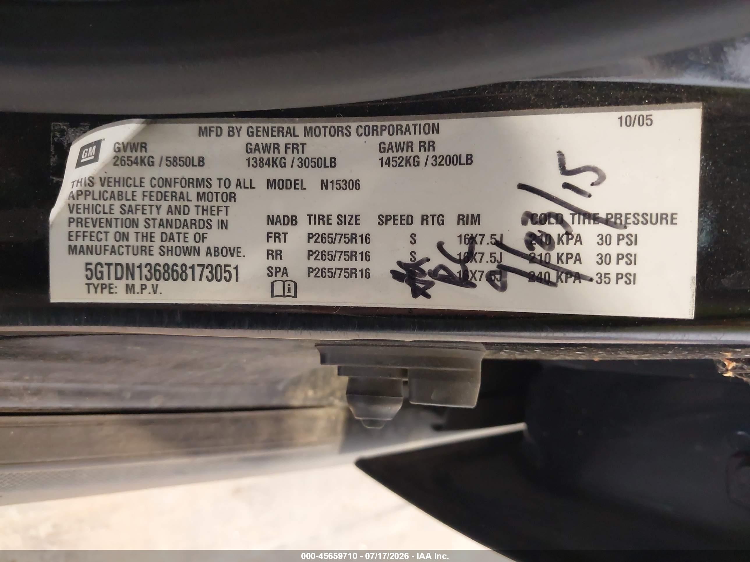 2006 Hummer H3 Suv   Black vin: 5GTDN136868173051