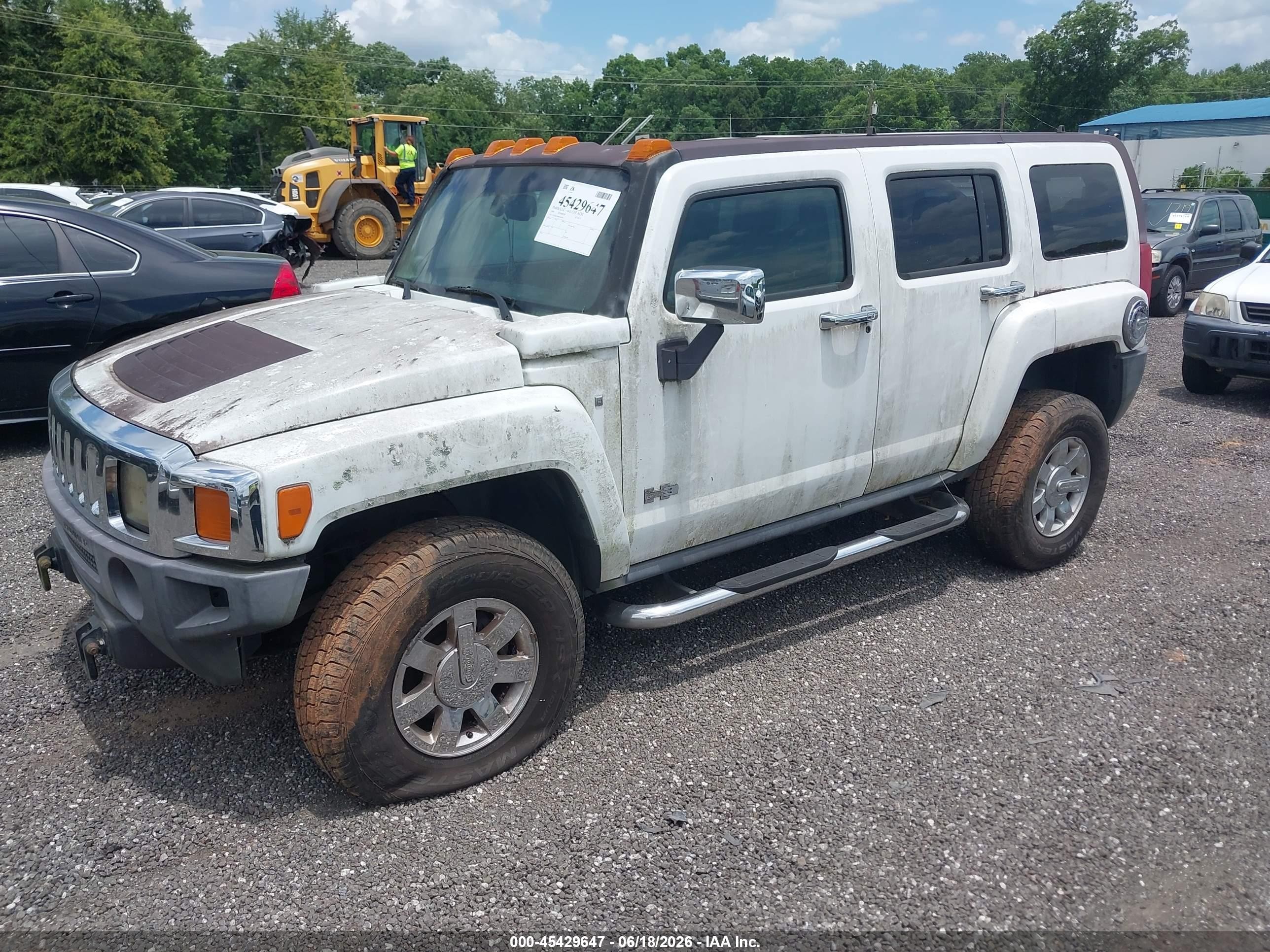 2006 Hummer H3 Suv   White vin: 5GTDN136868244300