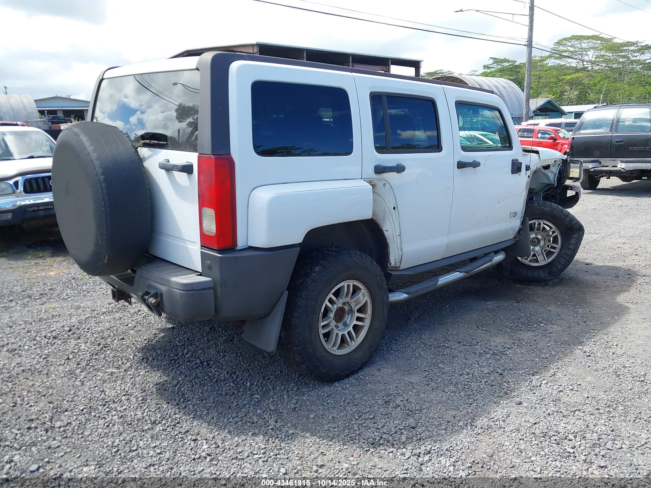 2006 Hummer H3 Suv   White vin: 5GTDN136968319148