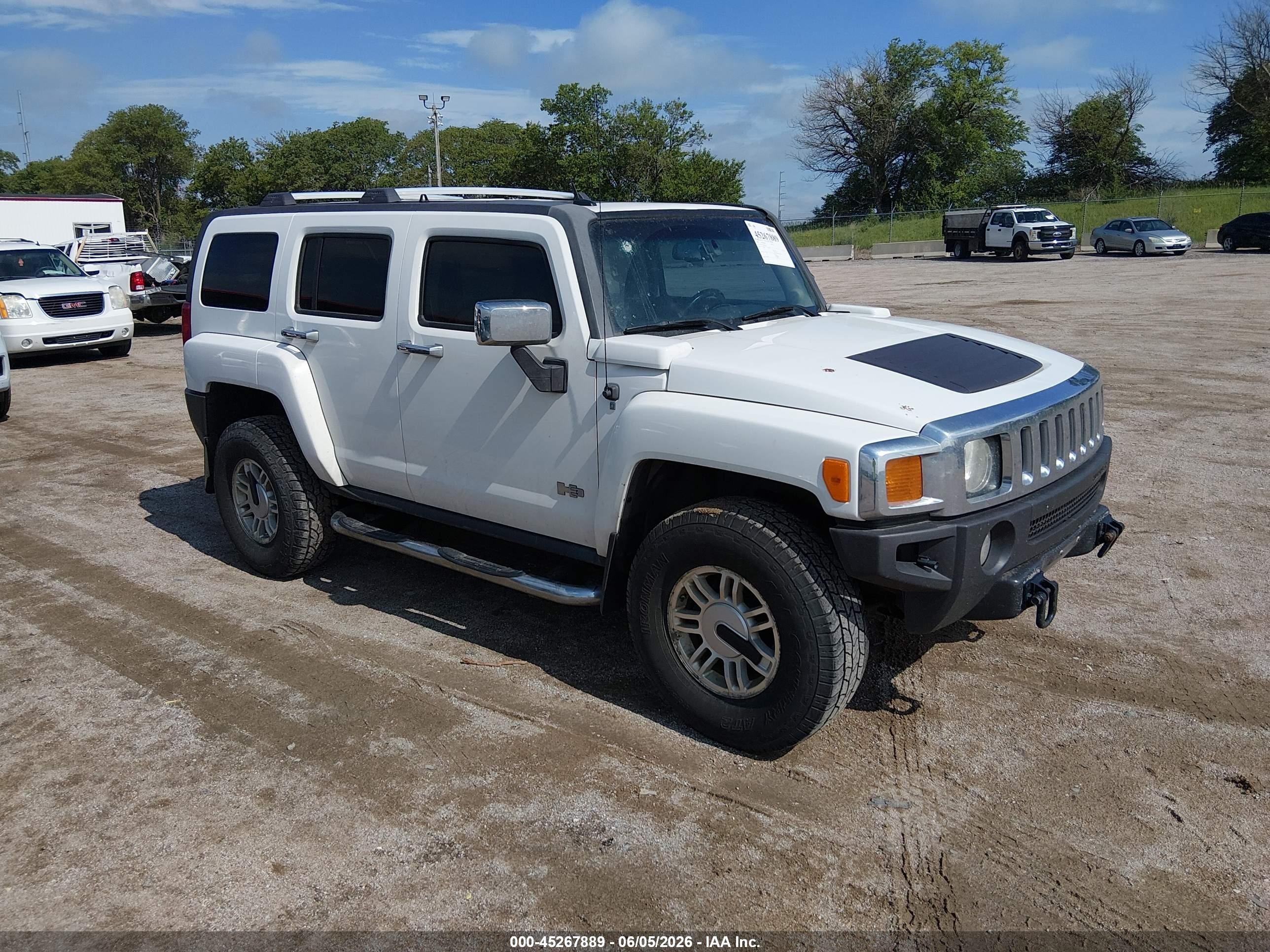 2006 Hummer H3 Suv White vin: 5GTDN136X68207491