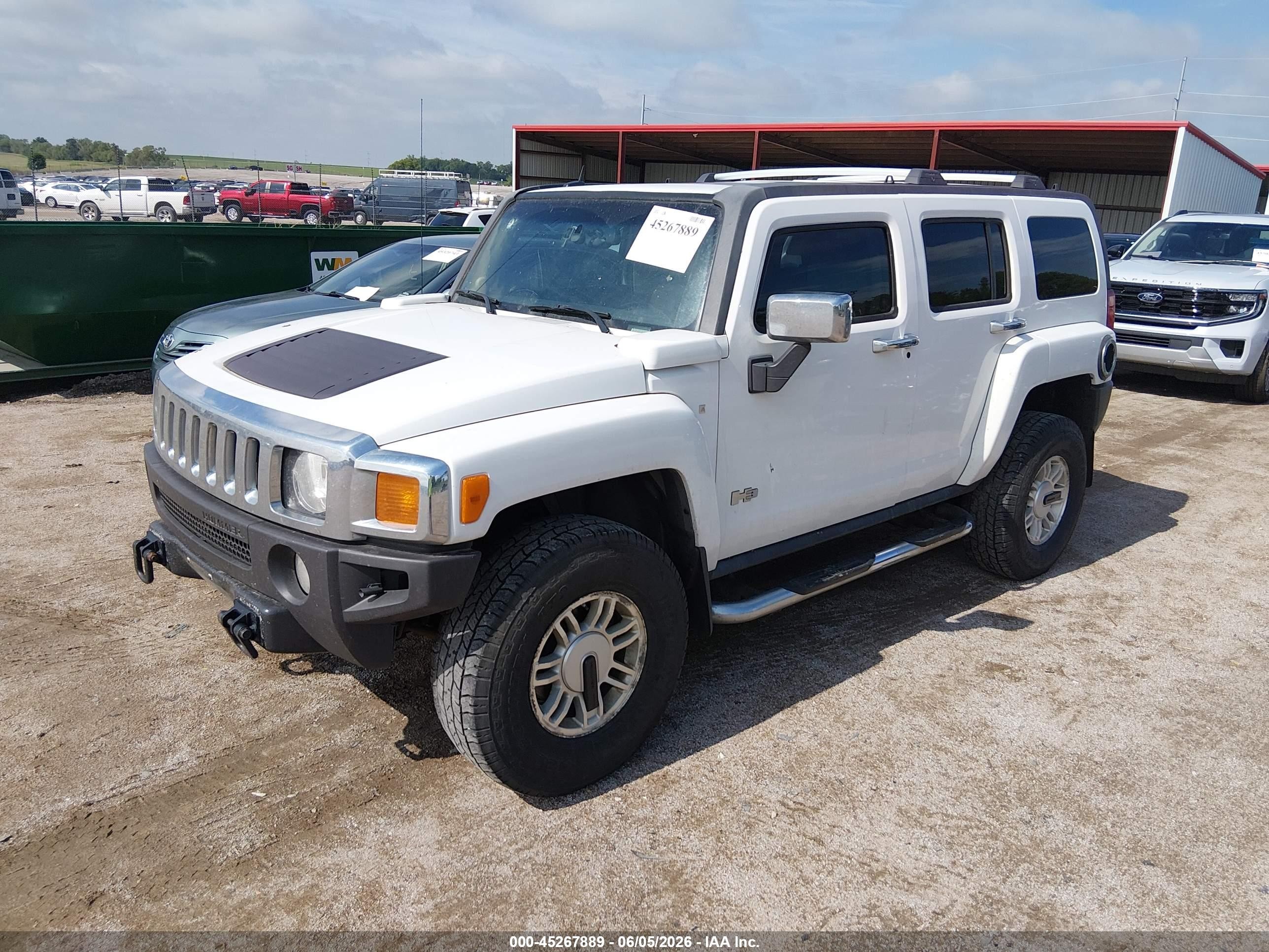2006 Hummer H3 Suv White vin: 5GTDN136X68207491