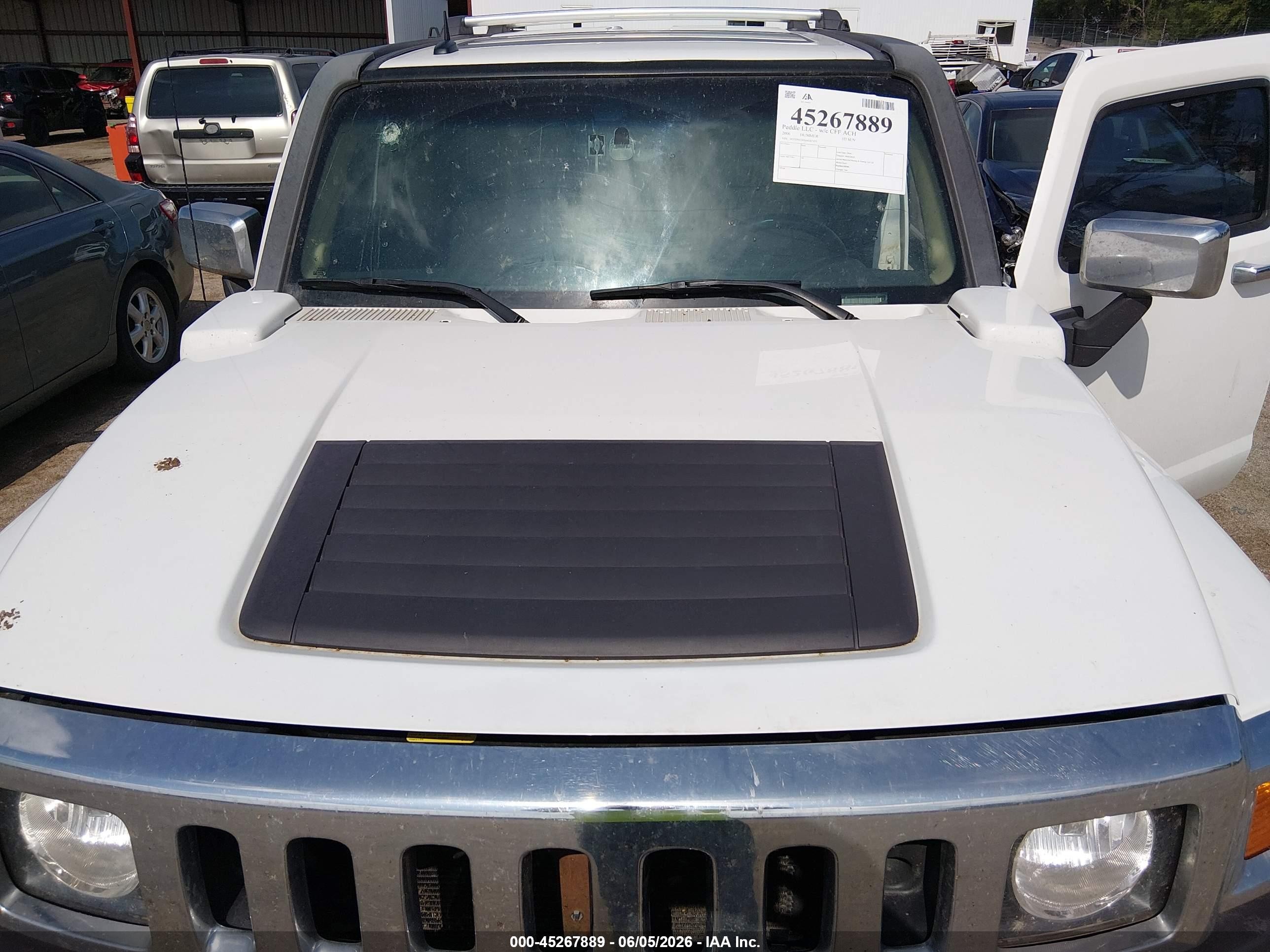 2006 Hummer H3 Suv White vin: 5GTDN136X68207491