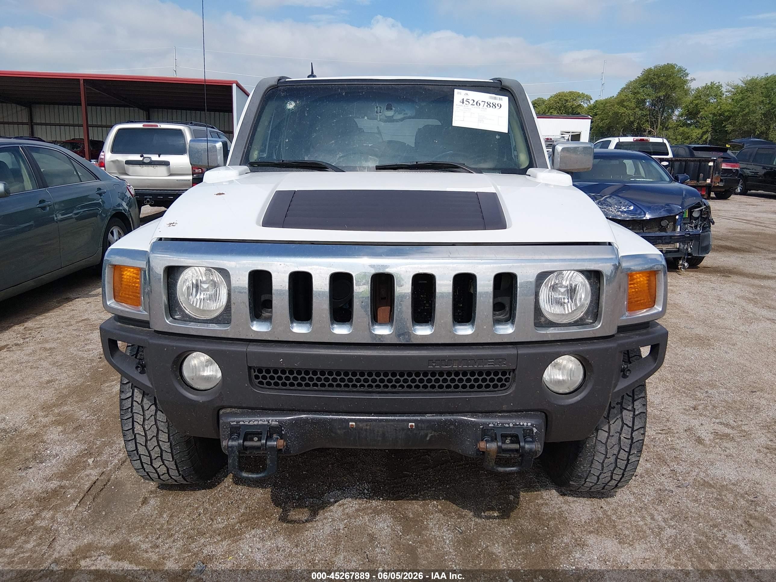 2006 Hummer H3 Suv White vin: 5GTDN136X68207491