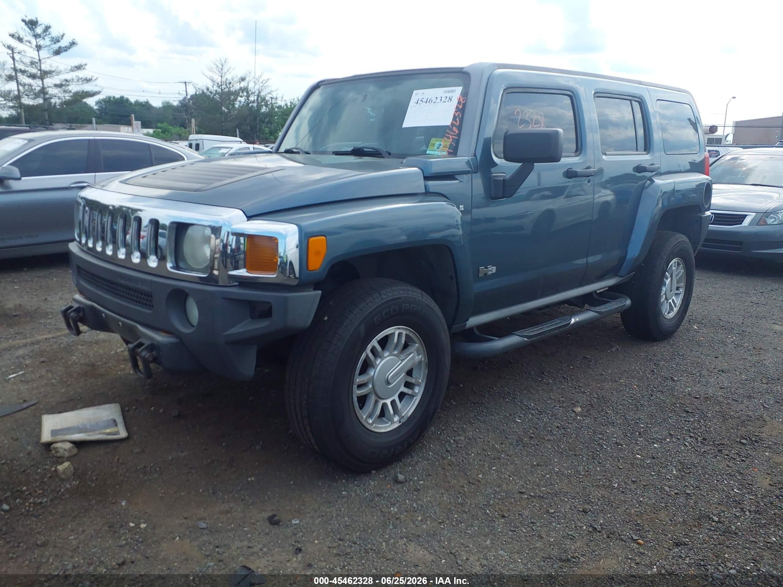 2007 Hummer H3 Suv   Blue vin: 5GTDN13E078123334