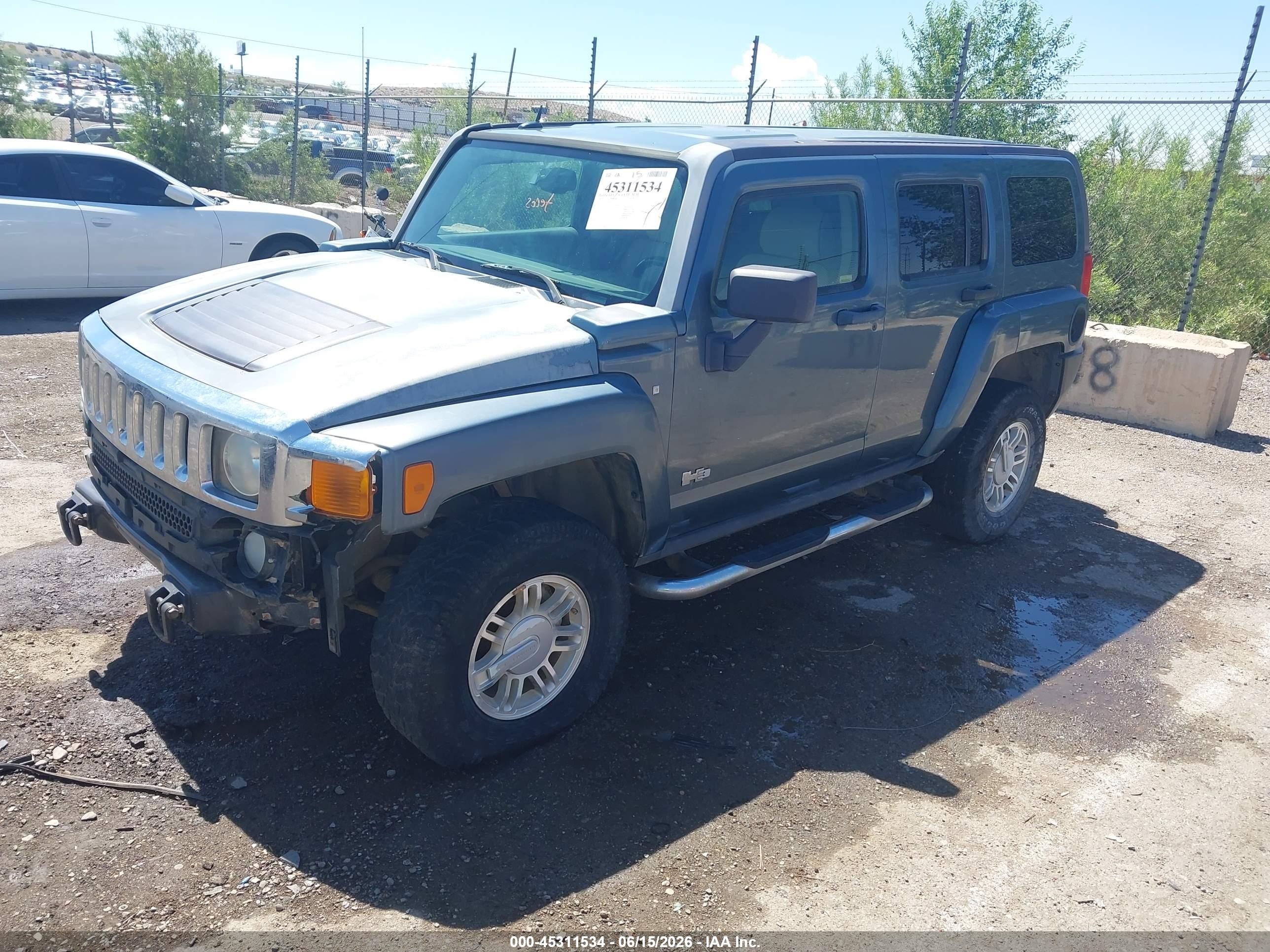 2007 Hummer H3 Suv   Gray vin: 5GTDN13E078164322
