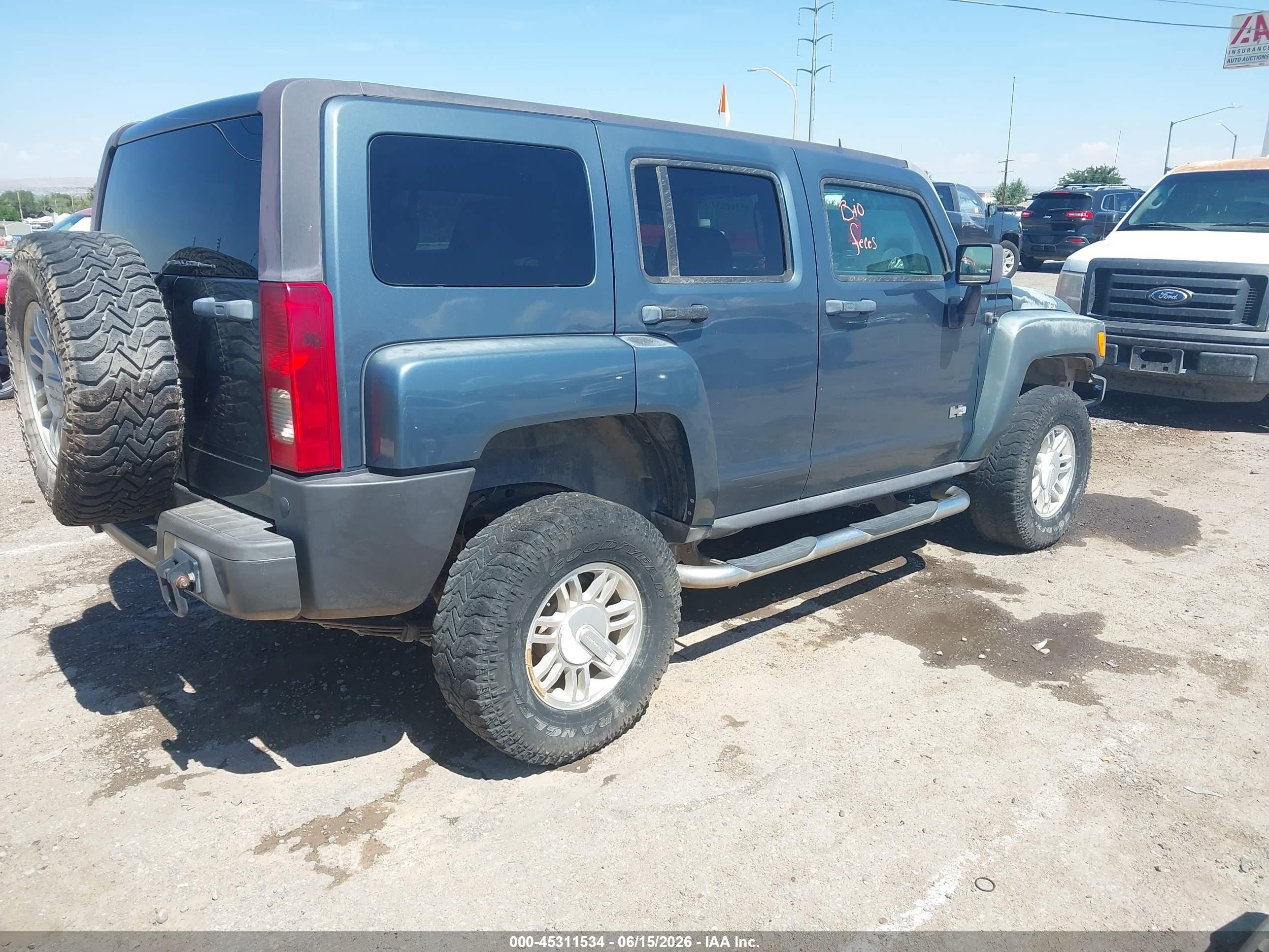 2007 Hummer H3 Suv   Gray vin: 5GTDN13E078164322