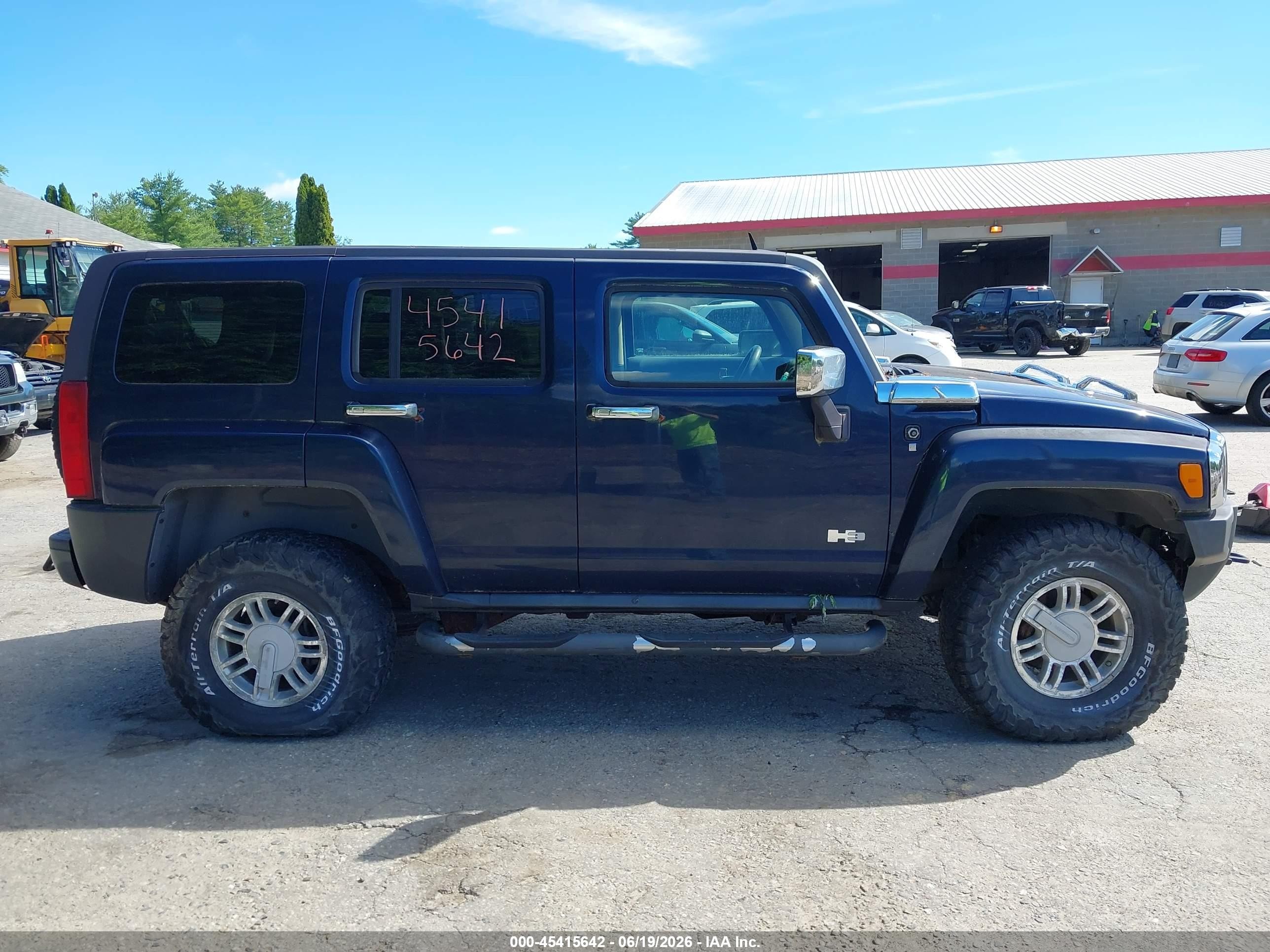 2007 Hummer H3 Suv   Blue vin: 5GTDN13E078196557