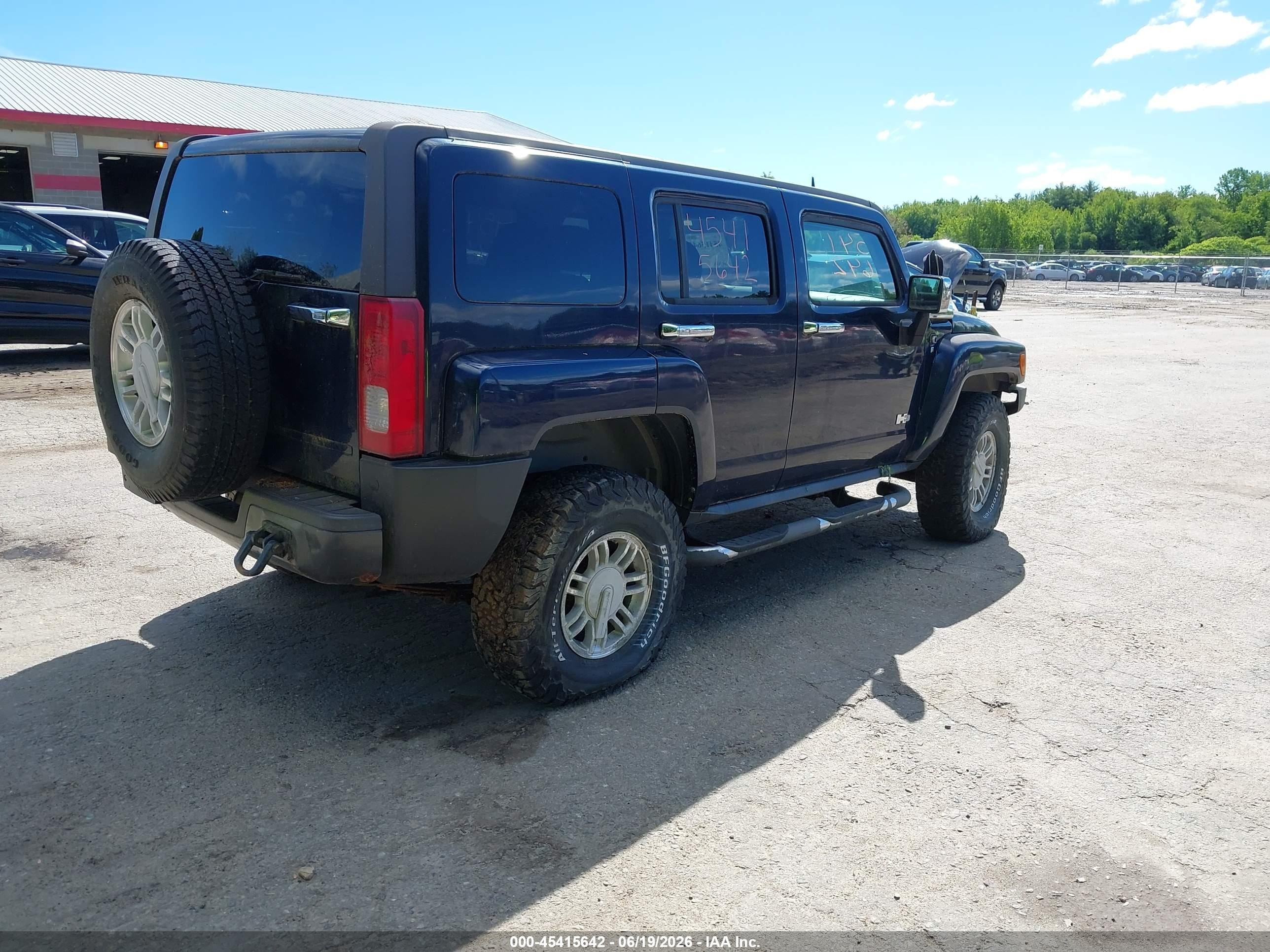 2007 Hummer H3 Suv   Blue vin: 5GTDN13E078196557