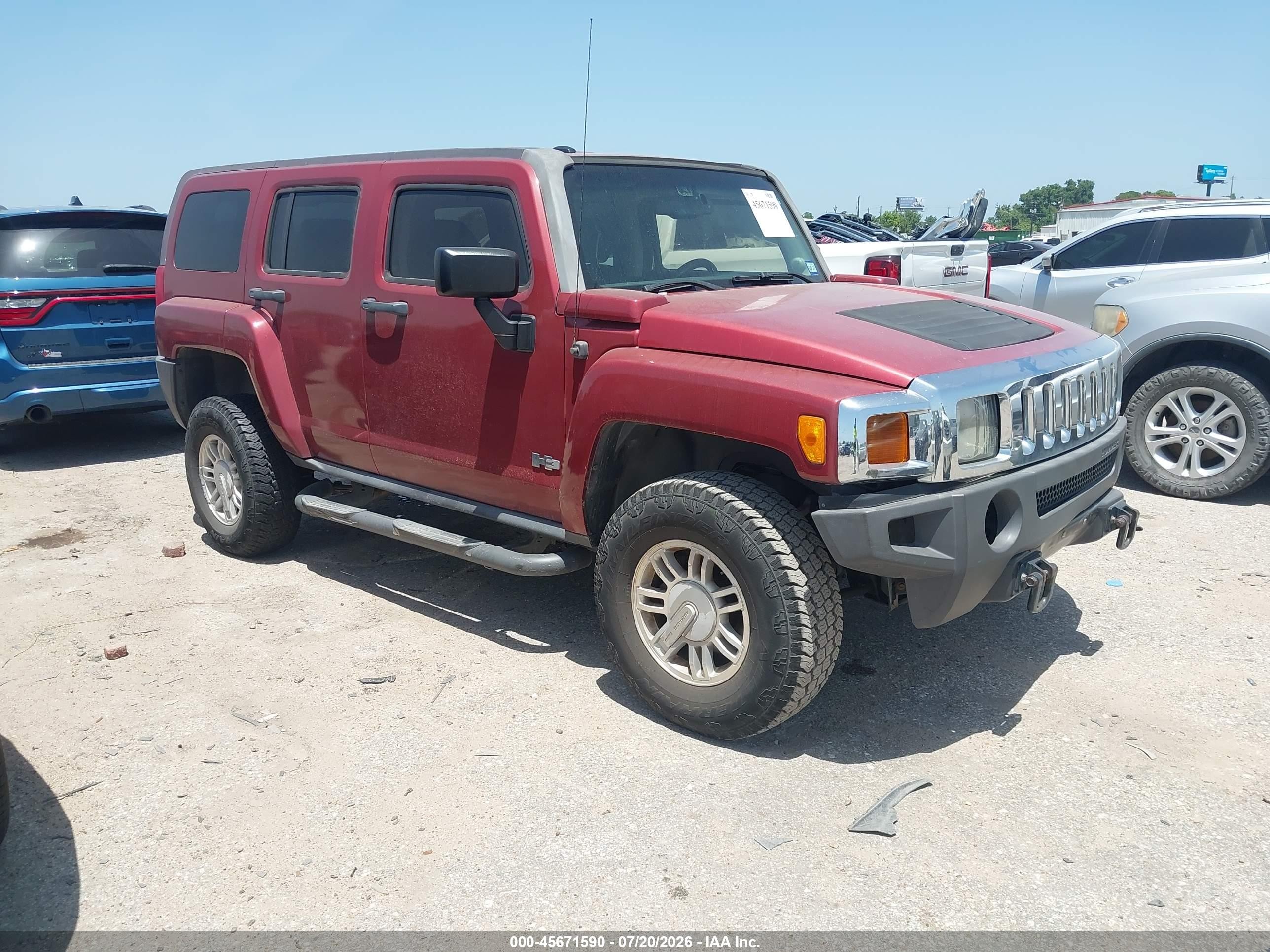 2007 Hummer H3 Suv   Red vin: 5GTDN13E078213289