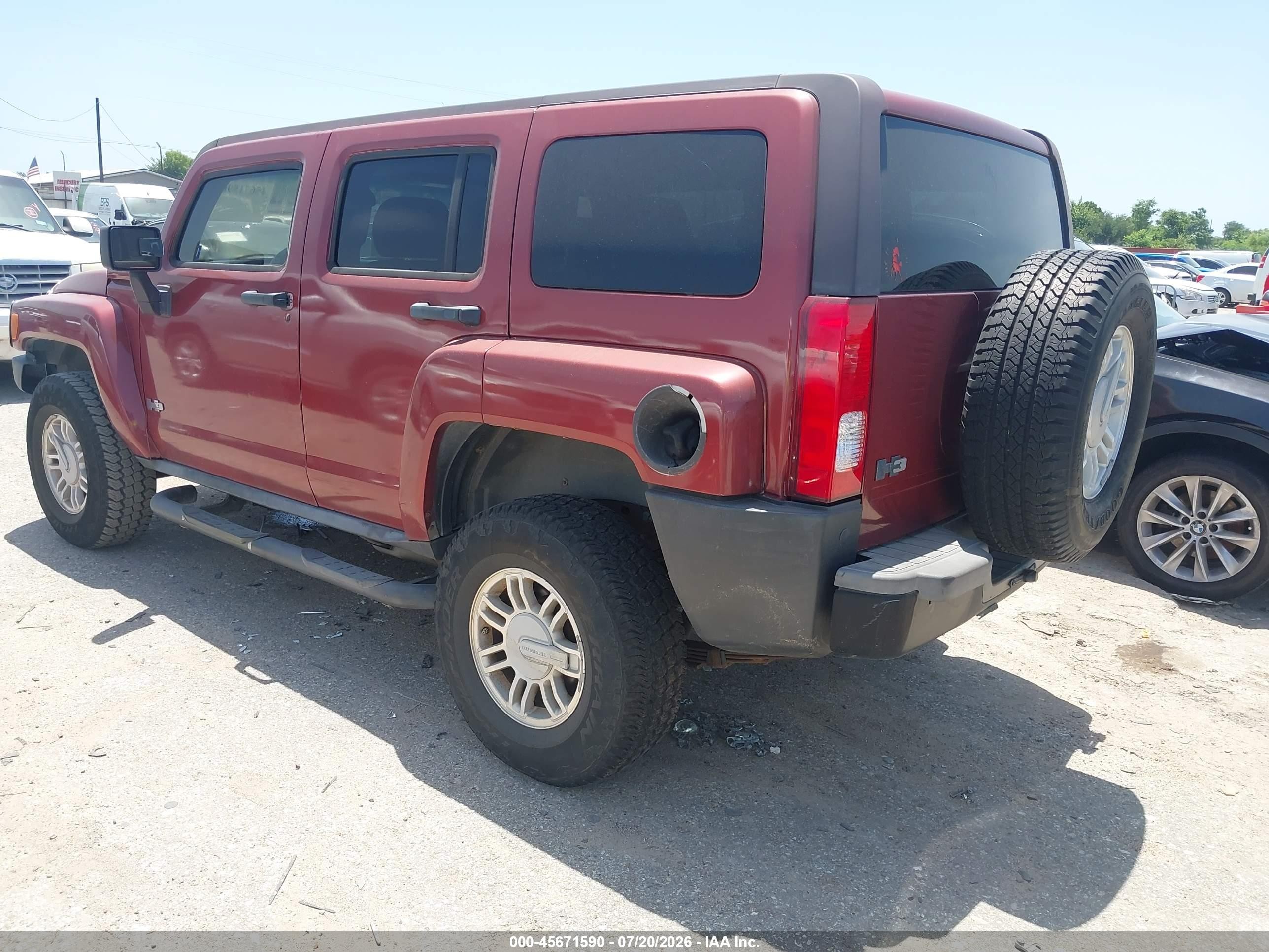 2007 Hummer H3 Suv   Red vin: 5GTDN13E078213289
