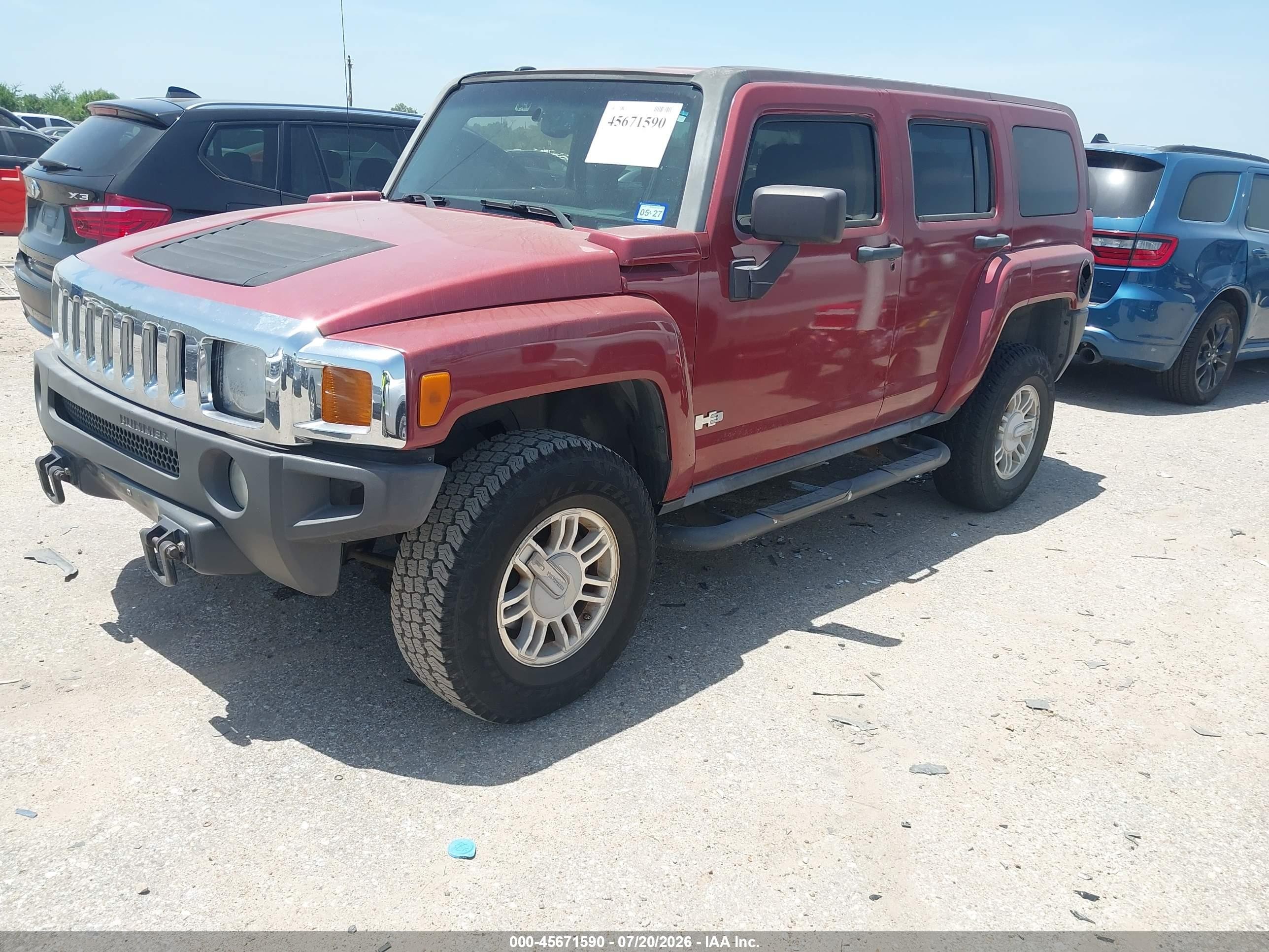 2007 Hummer H3 Suv   Red vin: 5GTDN13E078213289