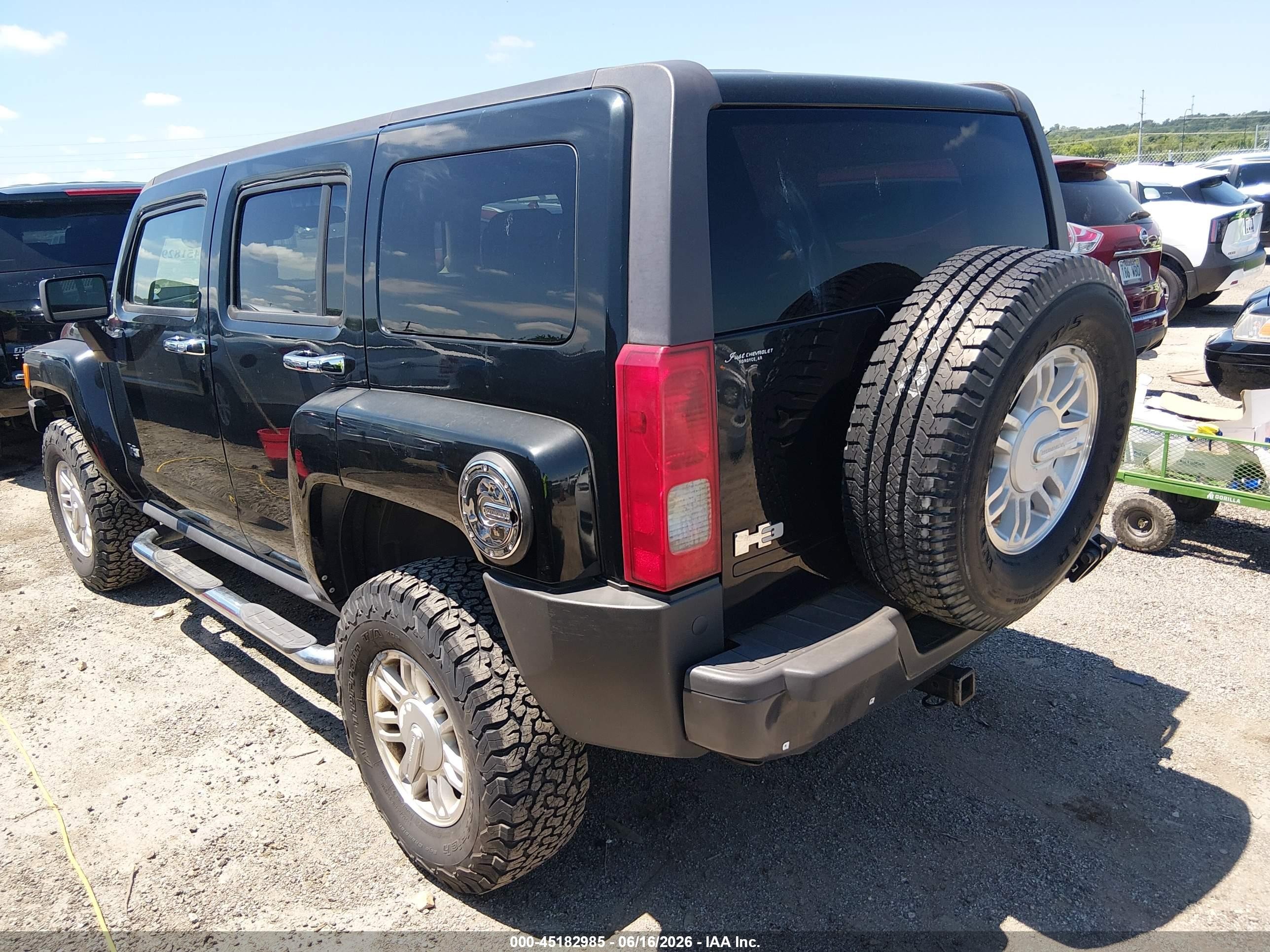 2007 Hummer H3 Suv   Black vin: 5GTDN13E078214426