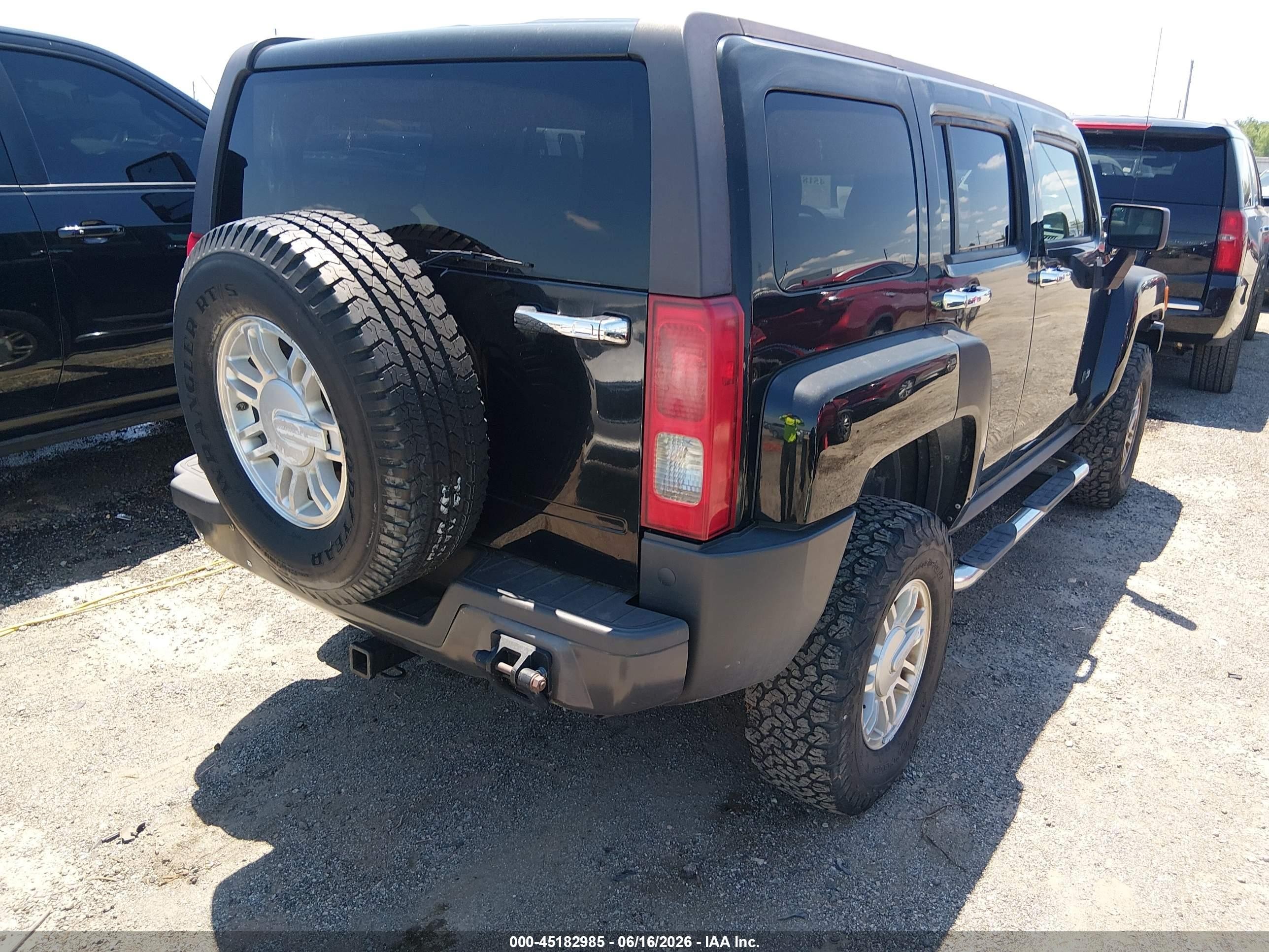 2007 Hummer H3 Suv   Black vin: 5GTDN13E078214426
