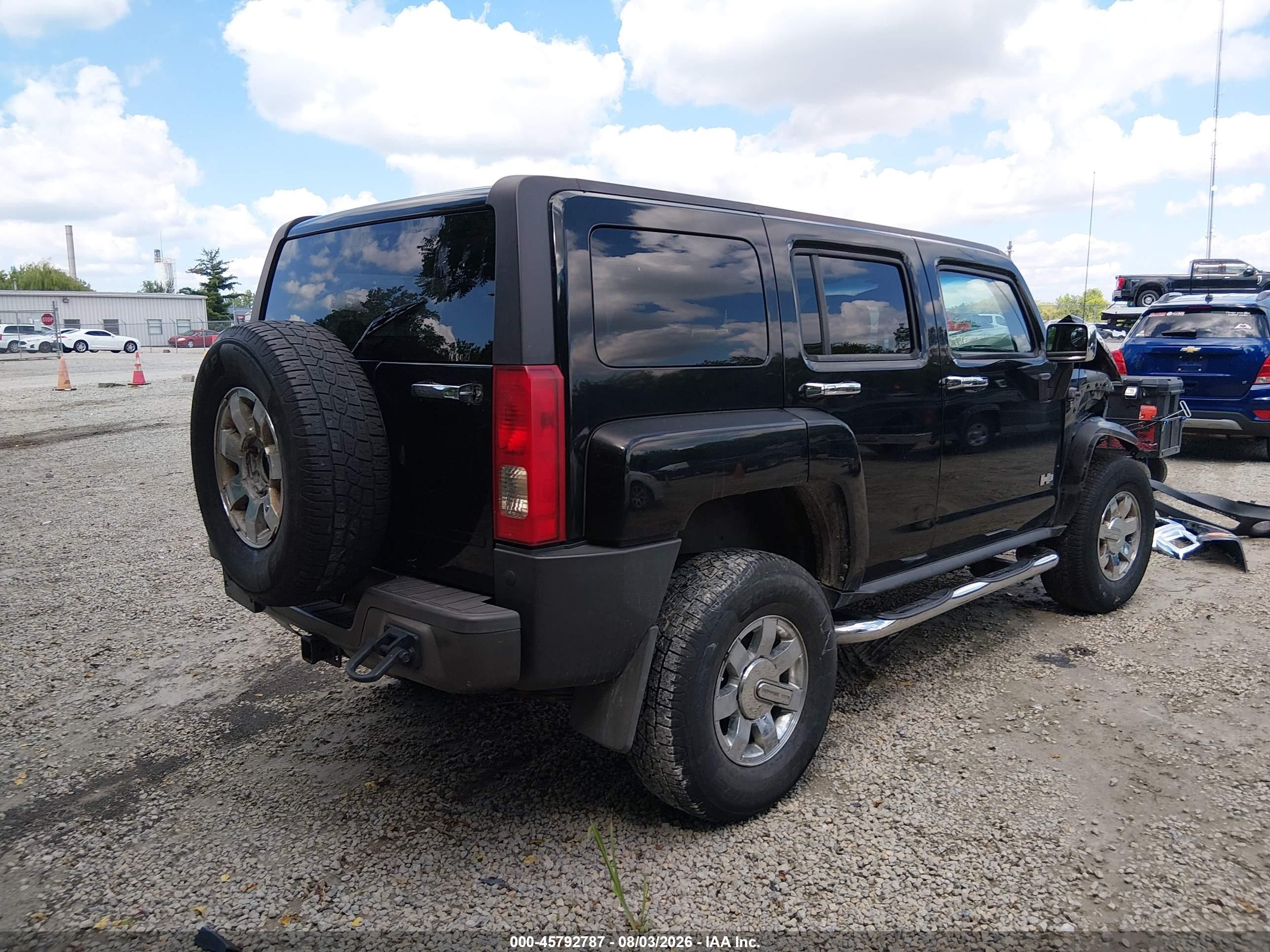 2007 Hummer H3 Suv   Black vin: 5GTDN13E078224681